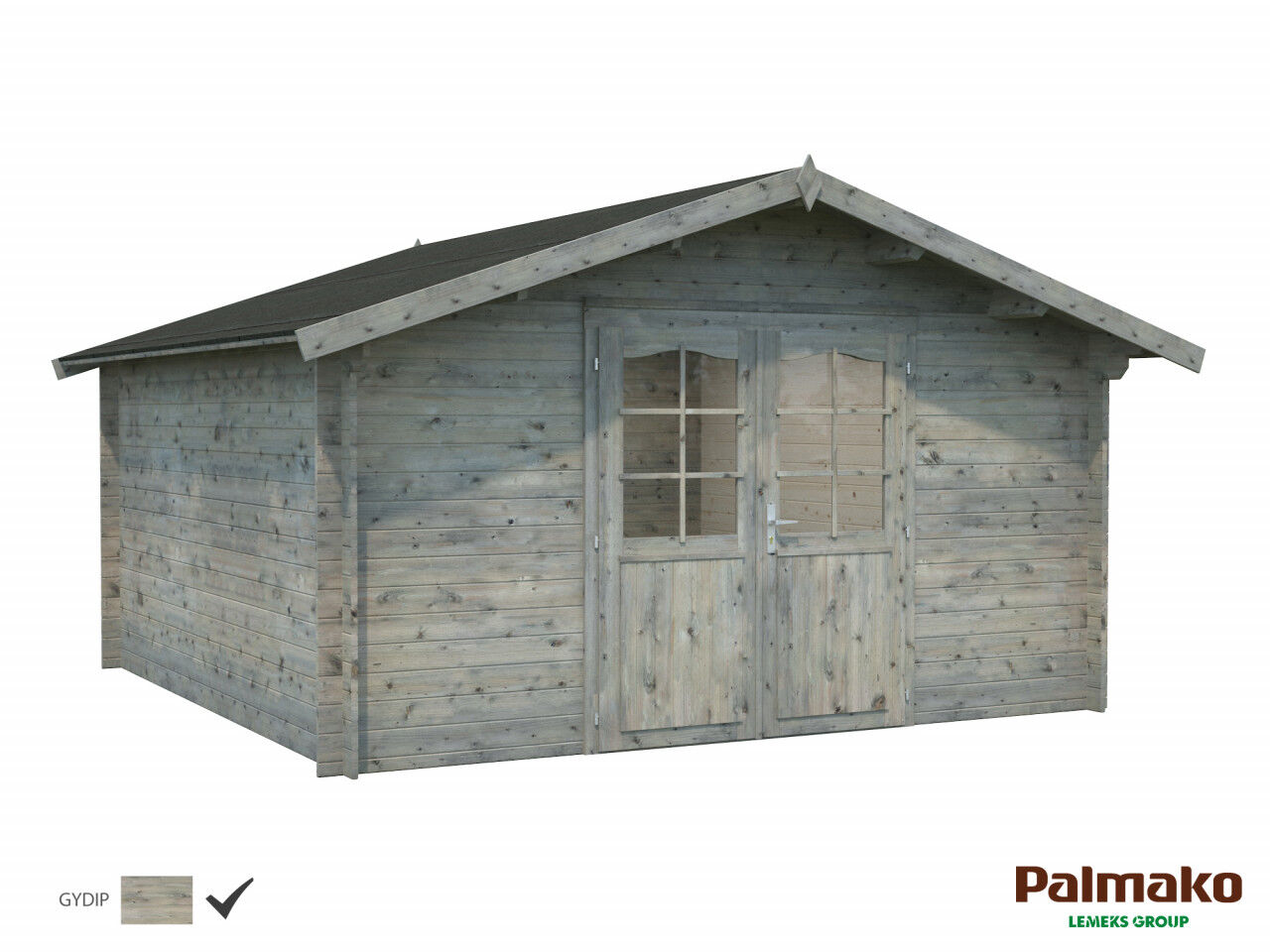 Palmako Gartenhaus Lotta 13,9 m² grau grundiert