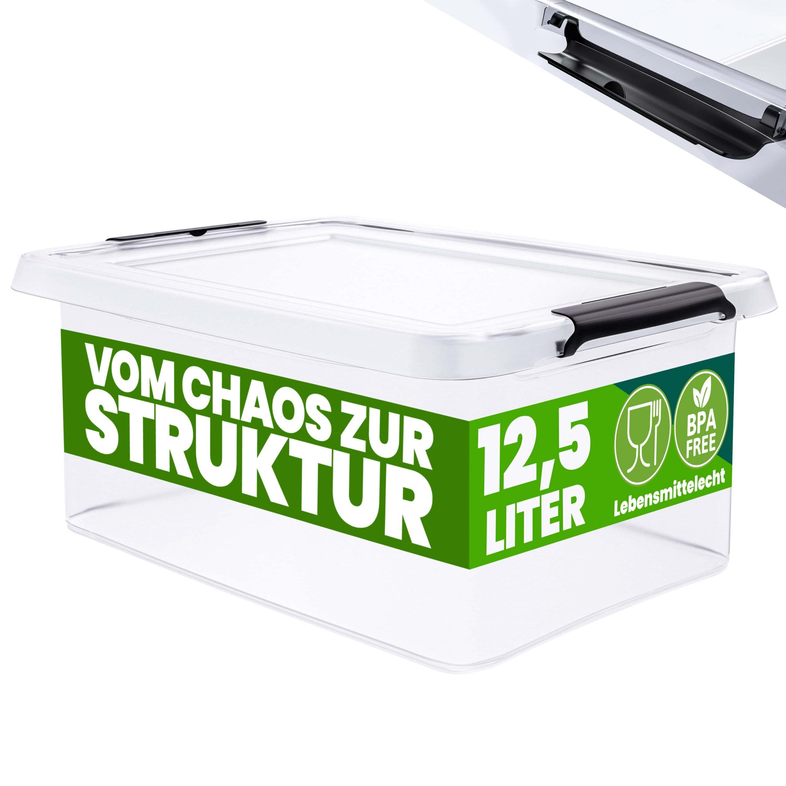 Aufbewahrungsbox 39x29x17cm 12,5L transparent stapelbar BPA-frei