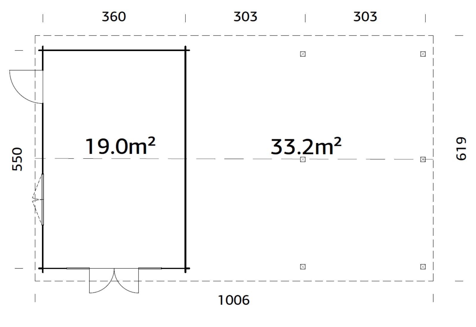 Palmako Gartenhaus Irene 19,0+33,2 m2