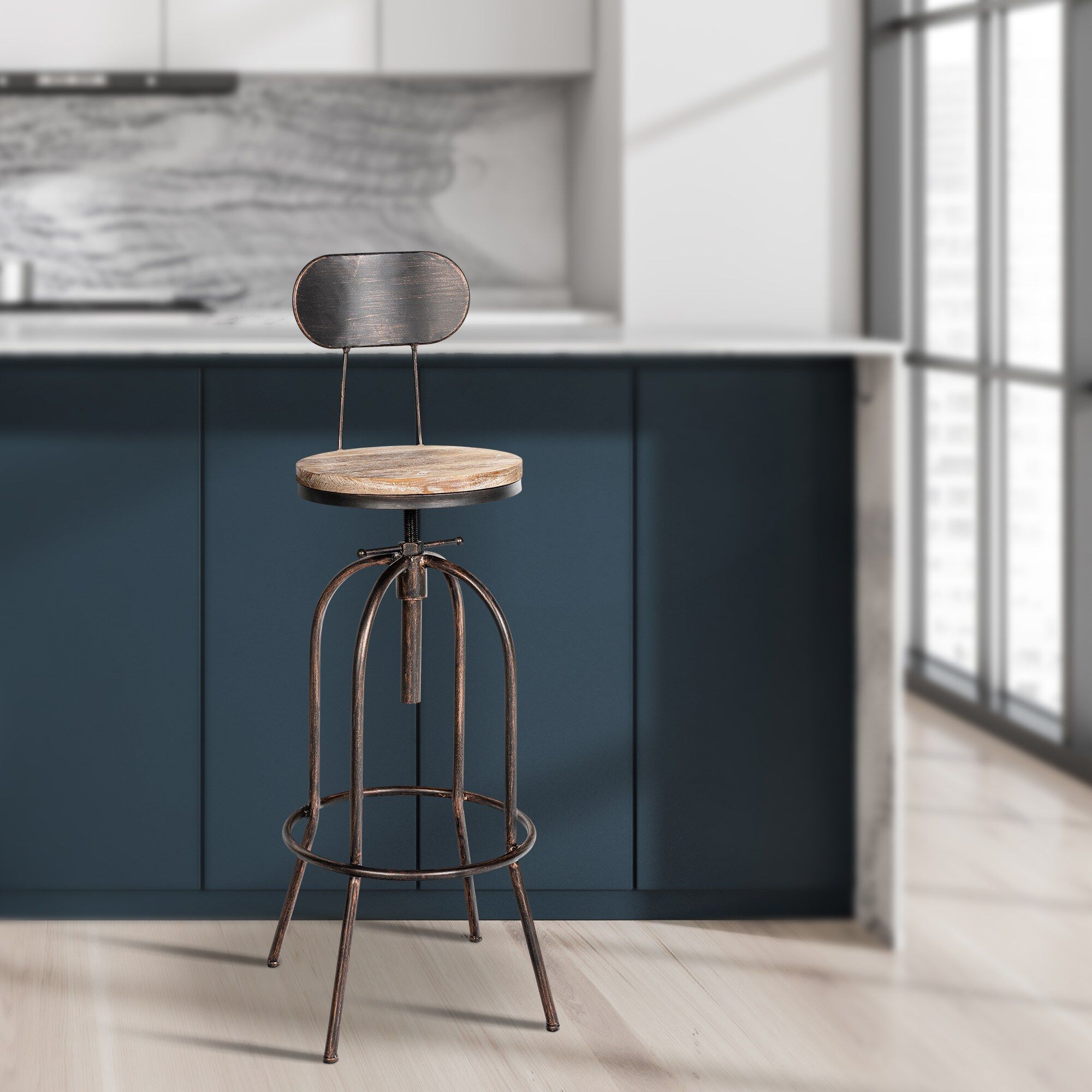 Barhocker Pino, Holz, bronze