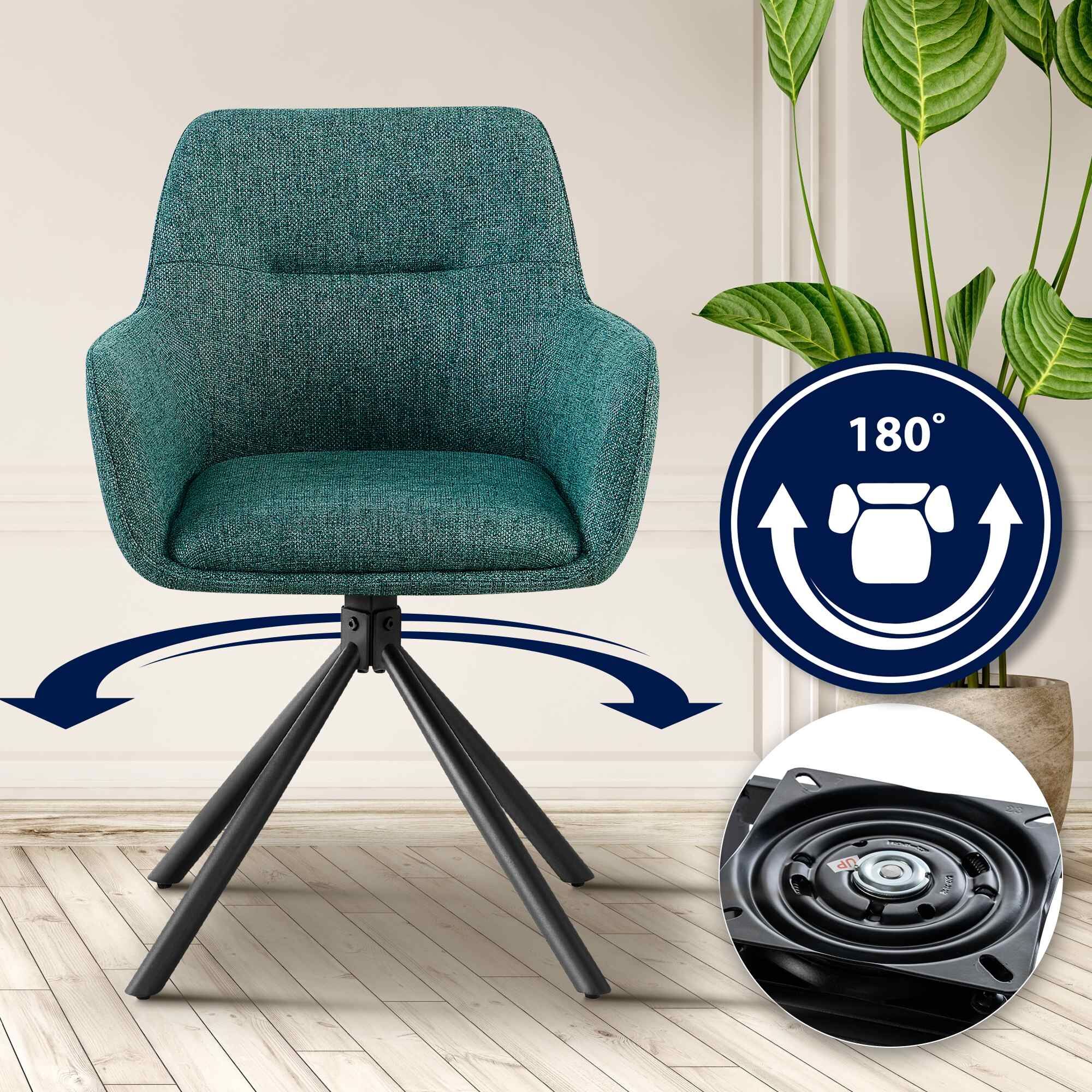 Stuhl Tipton Stoff, dunkelgrün