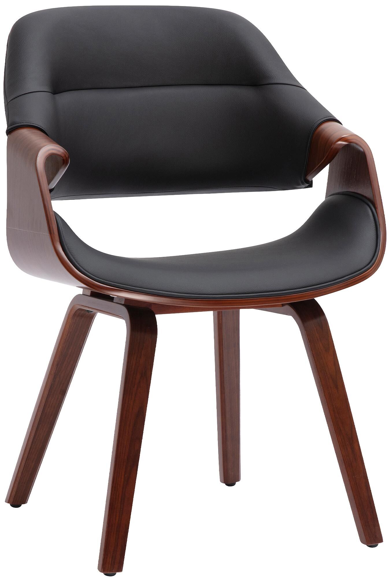 Esszimmerstuhl Maira Kunstleder, walnuss/schwarz