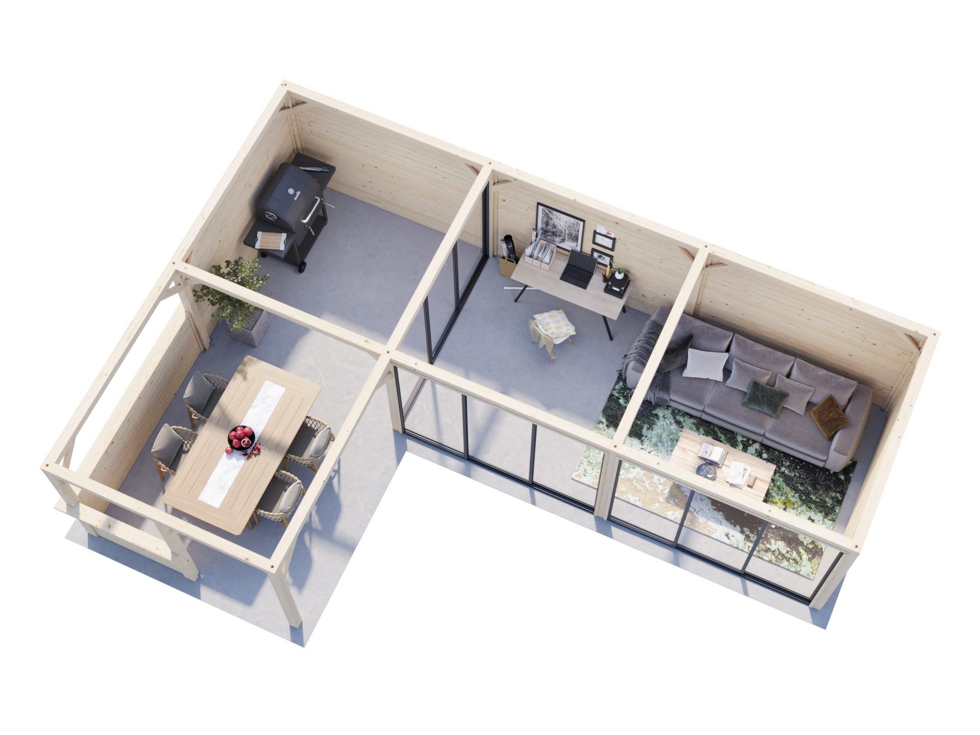 Palmako Pavillon Bianca 33,2 m2 Set 220 Slide