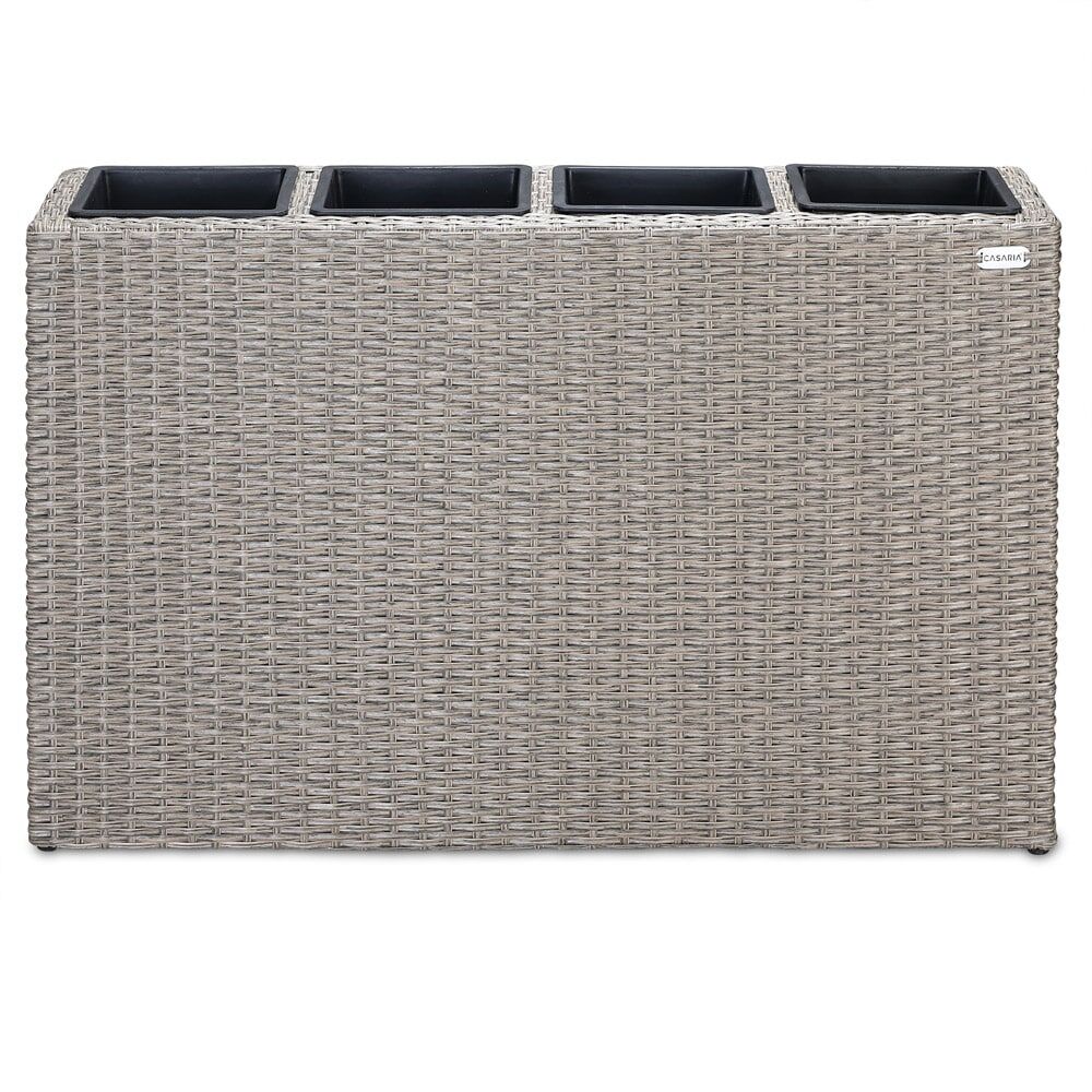 Polyrattan Blumenkasten Creme 95x27x60cm