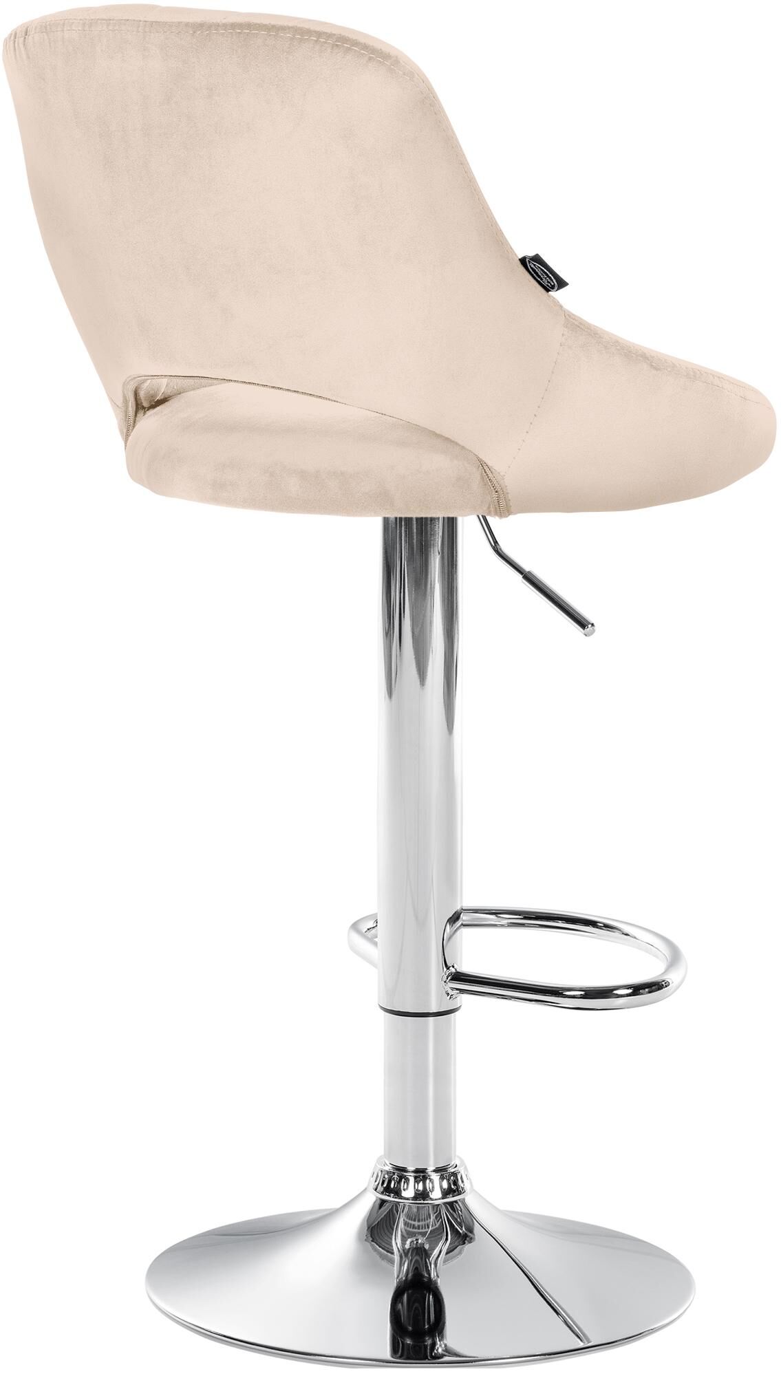 Barhocker Milet Samt chrom, creme