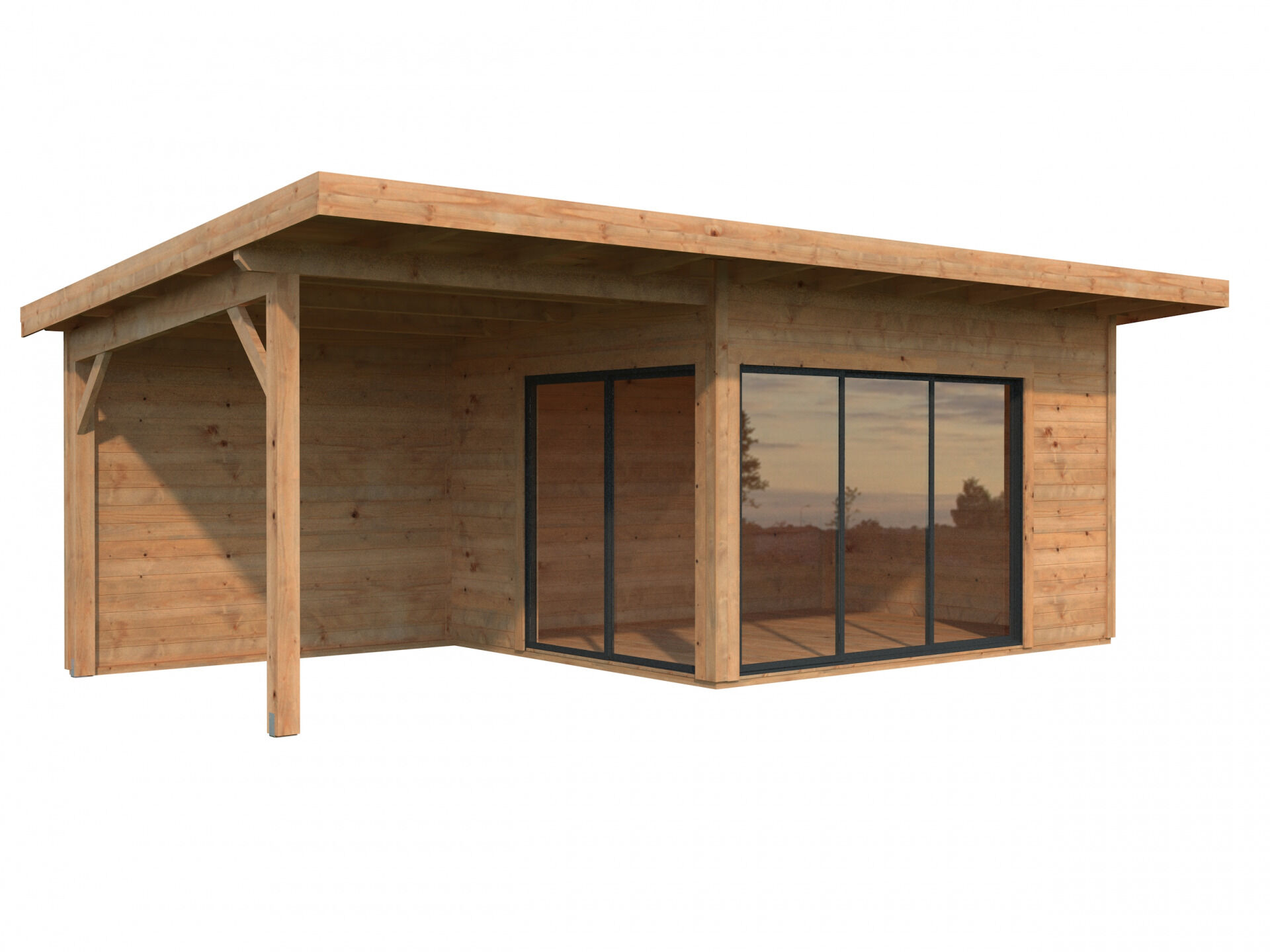 Palmako Pultdach Gartenhaus Andrea 11,2+7,9 m2 Slide Plus