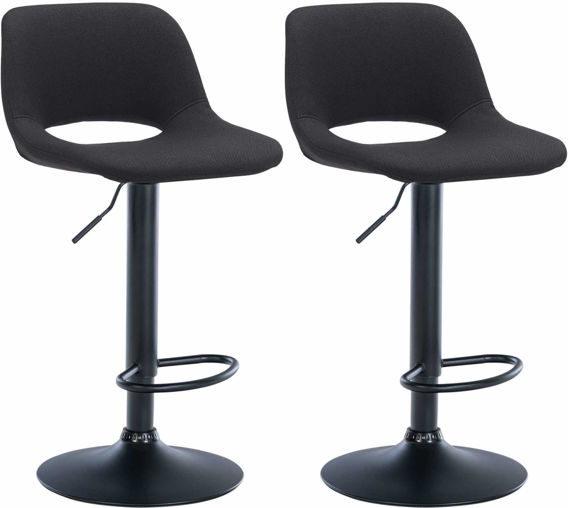 2er Set Barhocker Camden Stoff schwarz, schwarz