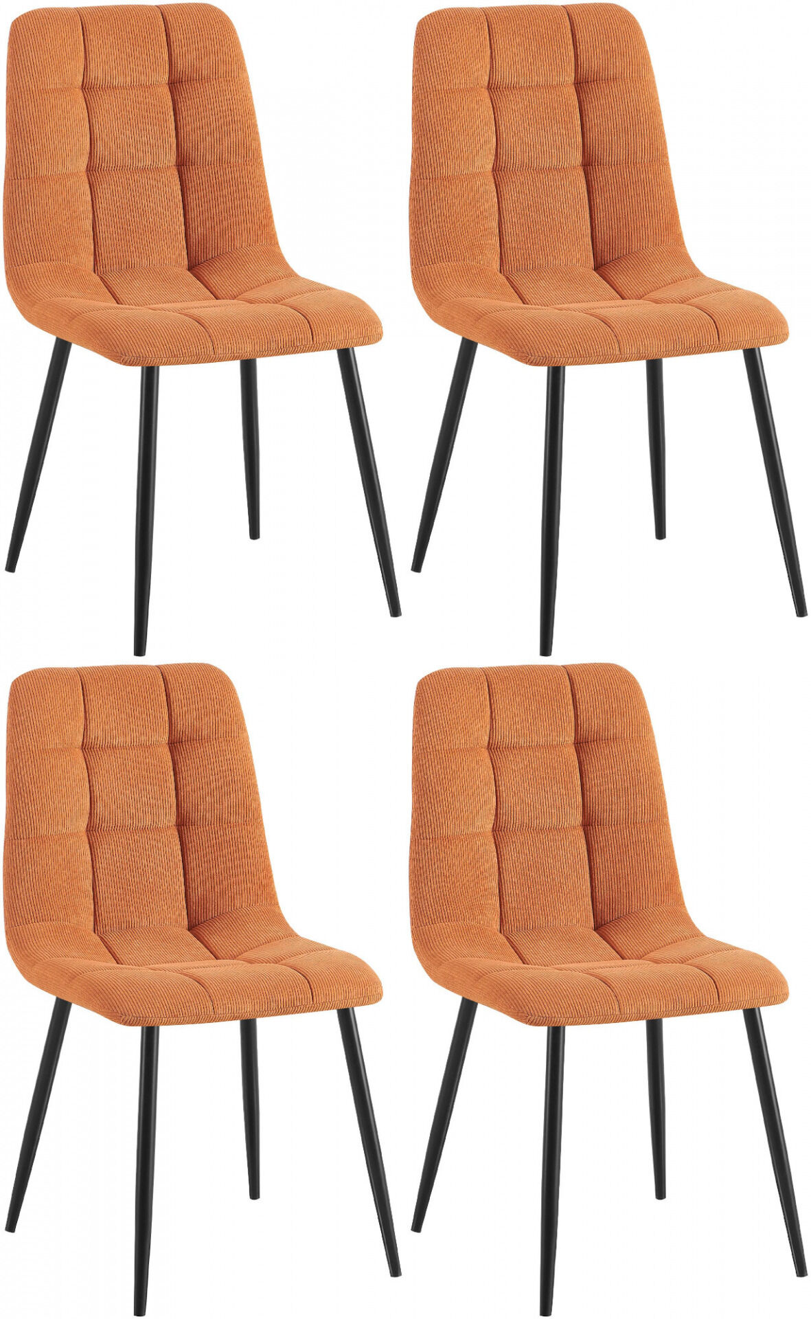 4er Set Esszimmerstuhl Tilde Cord, orange