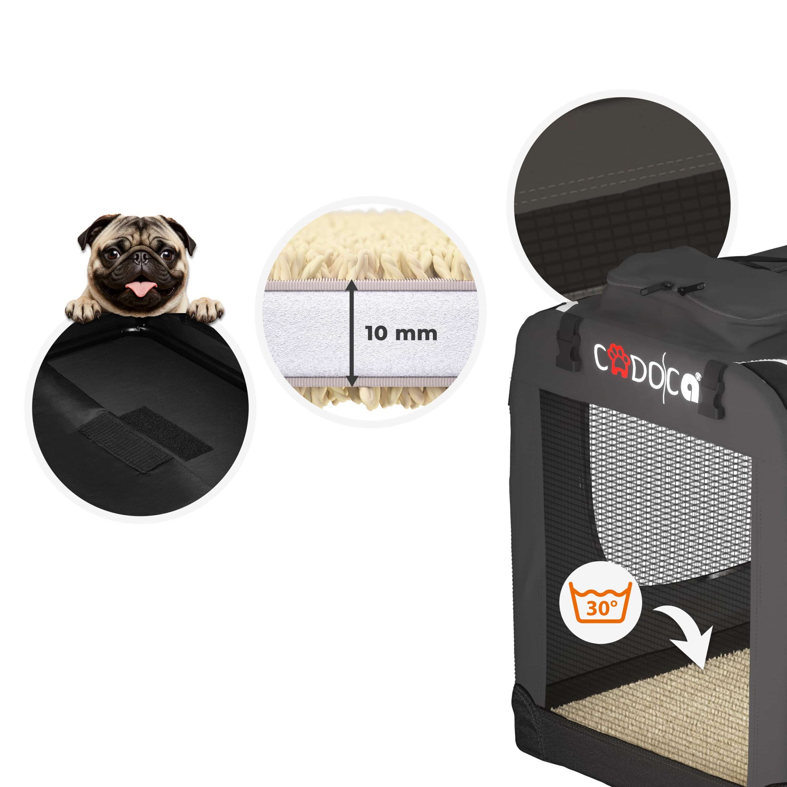 Hundebox faltbar XXL 90x60x66cm Anthrazit