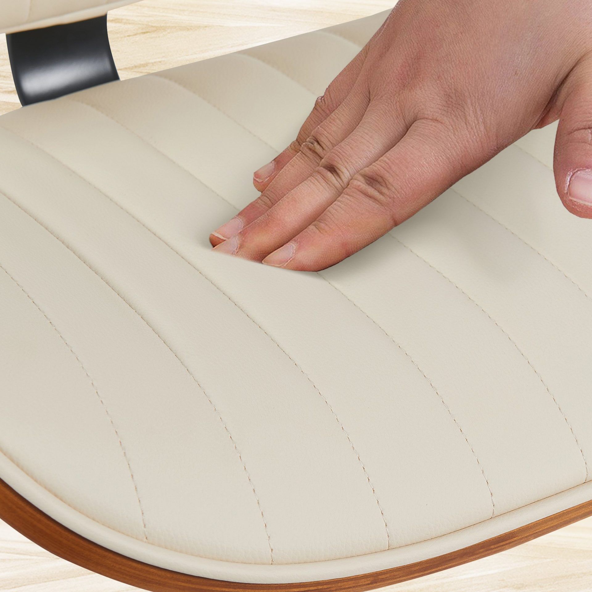 Barhocker Clawson Kunstleder chrom, walnuss/creme