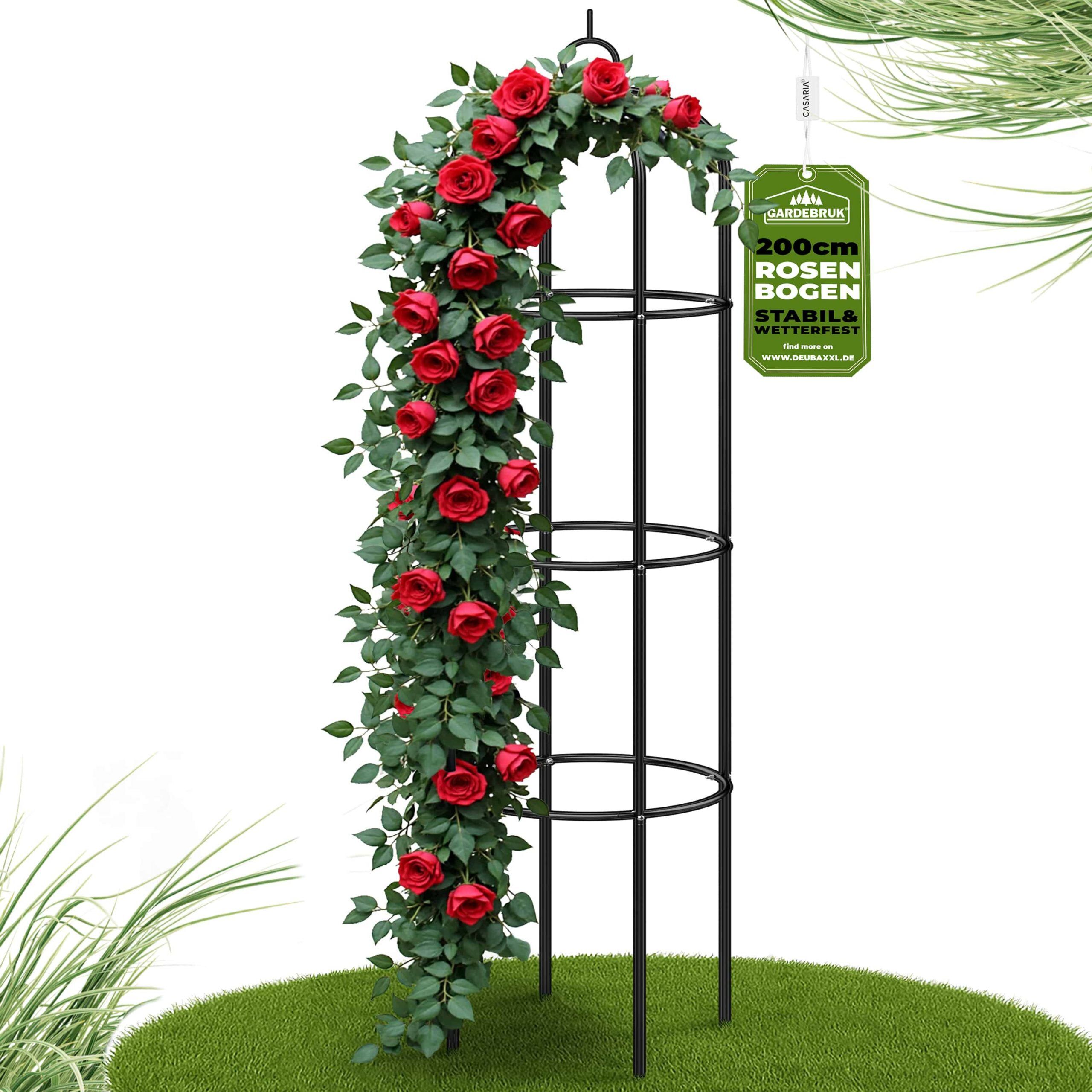 Rosensäule Schwarz 200x40cm