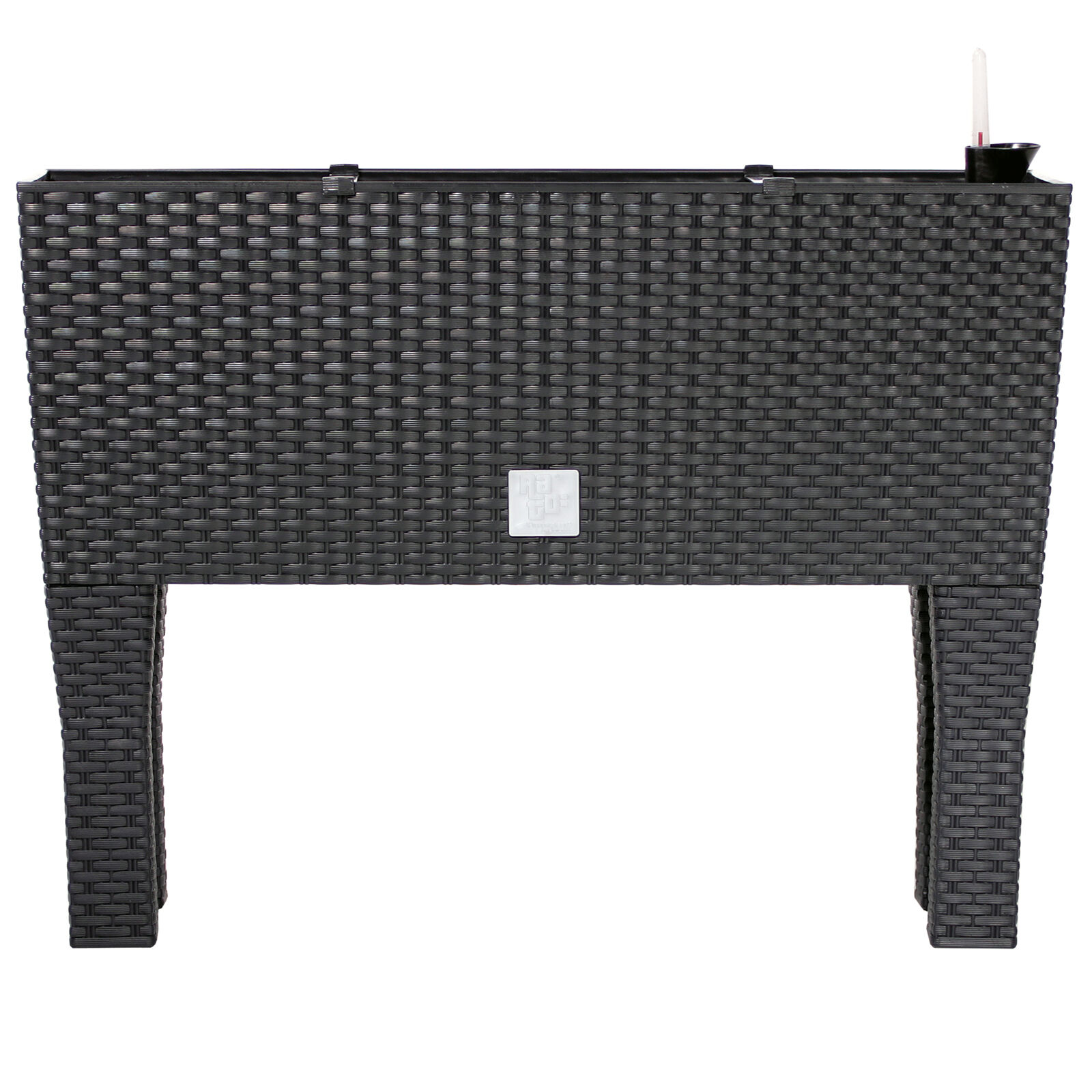 Hochbeet Polyrattanoptik Anthrazit 60x25x46cm Bewässerungssystem