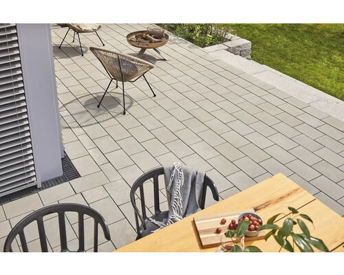 Pflasterstein Rechteckpflaster Crescendo 30x20x8 cm, Grau mit Microfase