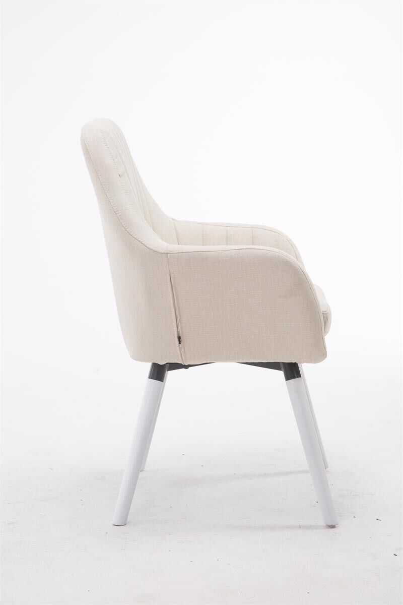 Stuhl Florian Stoff Weiß, creme