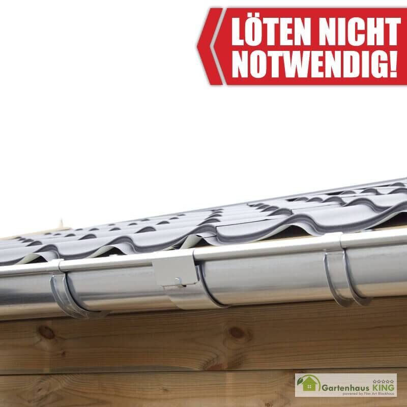 VERZINKTE Dachrinnen Verlängerungsset für Satteldach 1,7m Traufe