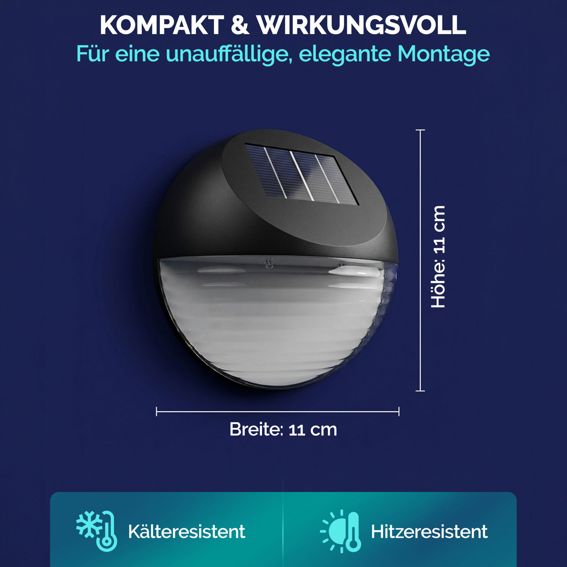 LED Solarwandleuchte 6er-Set Ø11cm