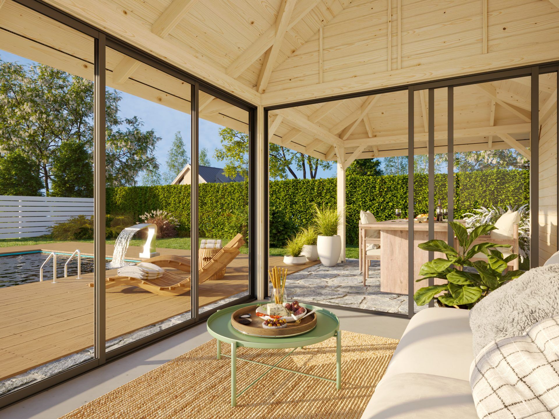 Palmako Pavillon Bianca 16,6 m2 Set 206 Slide