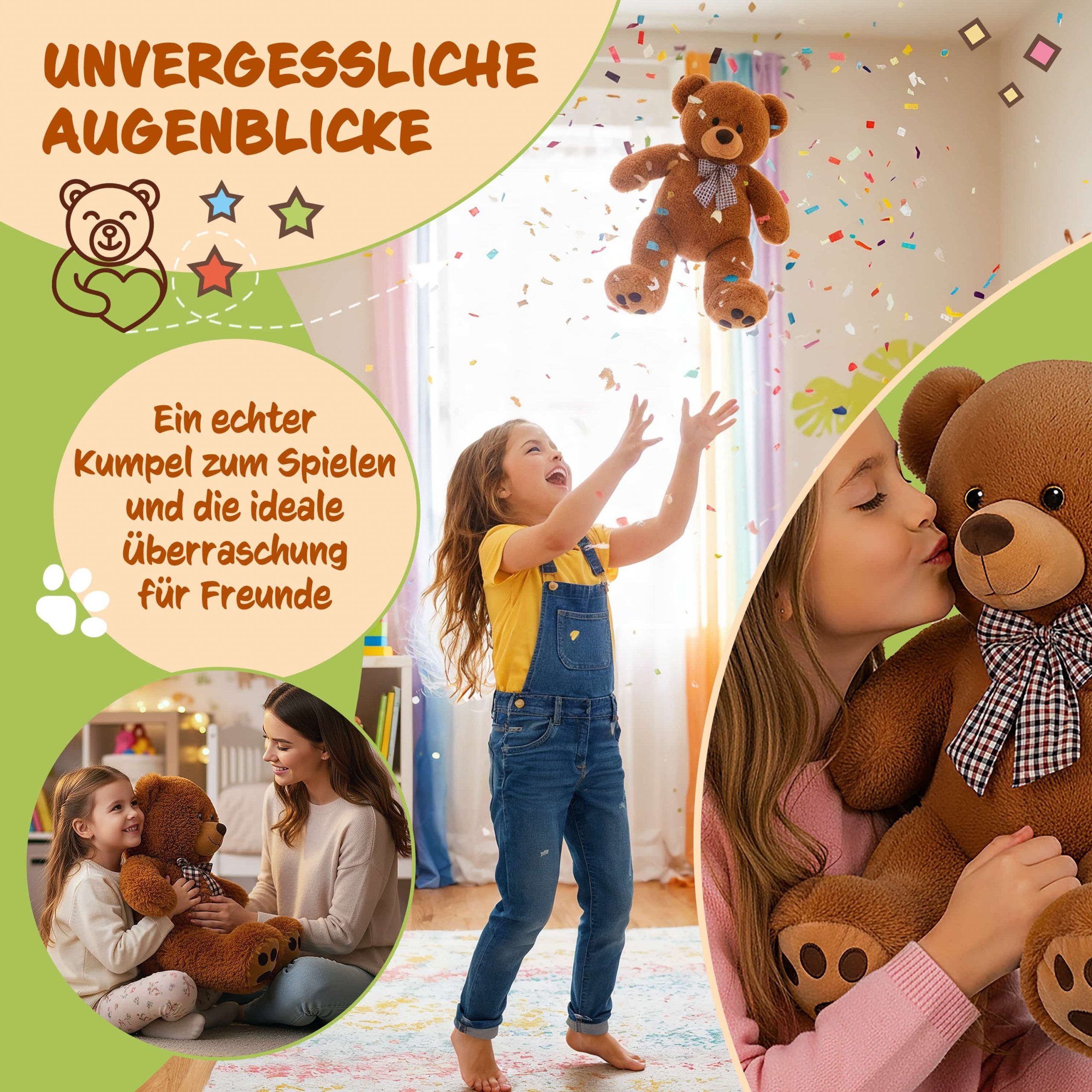 Plüschtier Teddybär L Braun 50cm