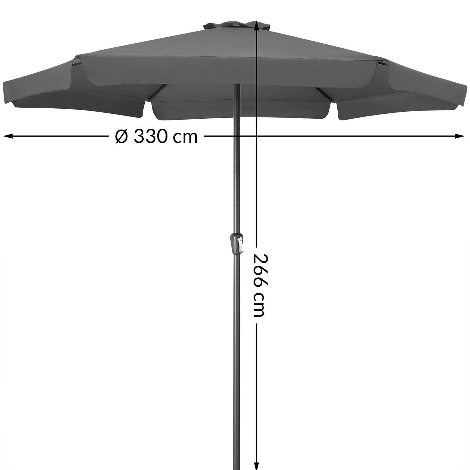 Sonnenschirm Maui Anthrazit Ø330cm UV-Schutz 80+