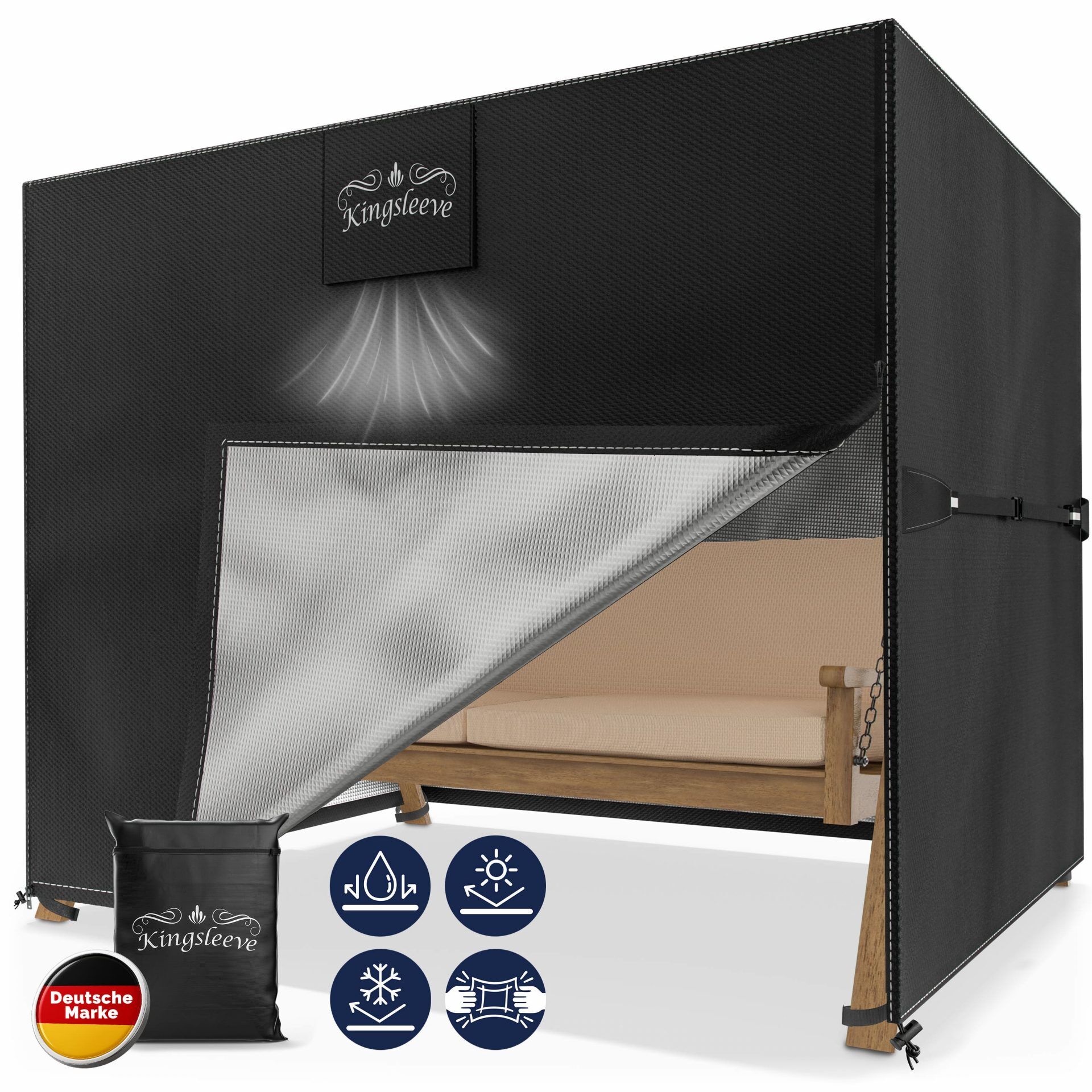 Abdeckplane Hollywoodschaukel Anthrazit 210x150x150cm 9100mm Wassersäule