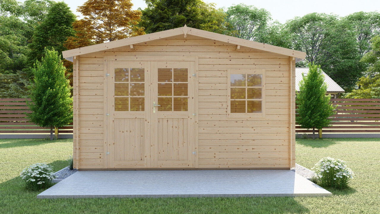 Gartenhaus Schweden 19 28 mm Blockbohlen Gartenhaus mit Doppeltür ca. 4x4 m