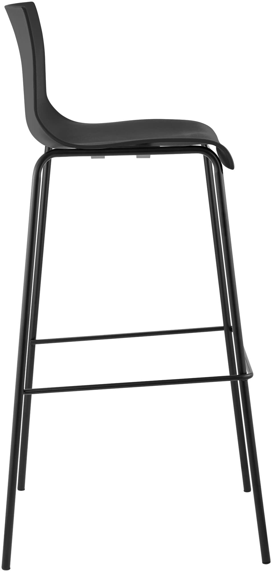 2er Set Barhocker Hoover Kunststoff 4-Fuß Gestell schwarz, schwarz