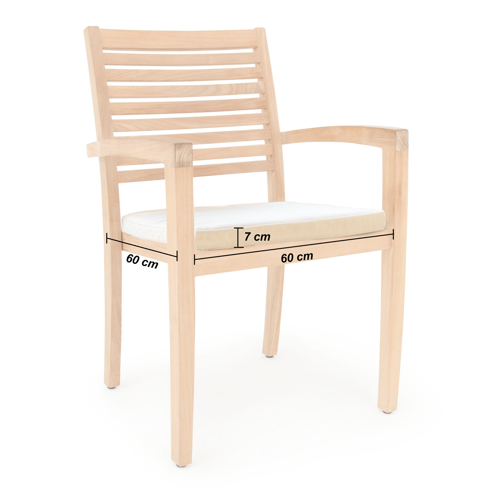 Sitzkissen Toscana Weiß 49x43x6cm