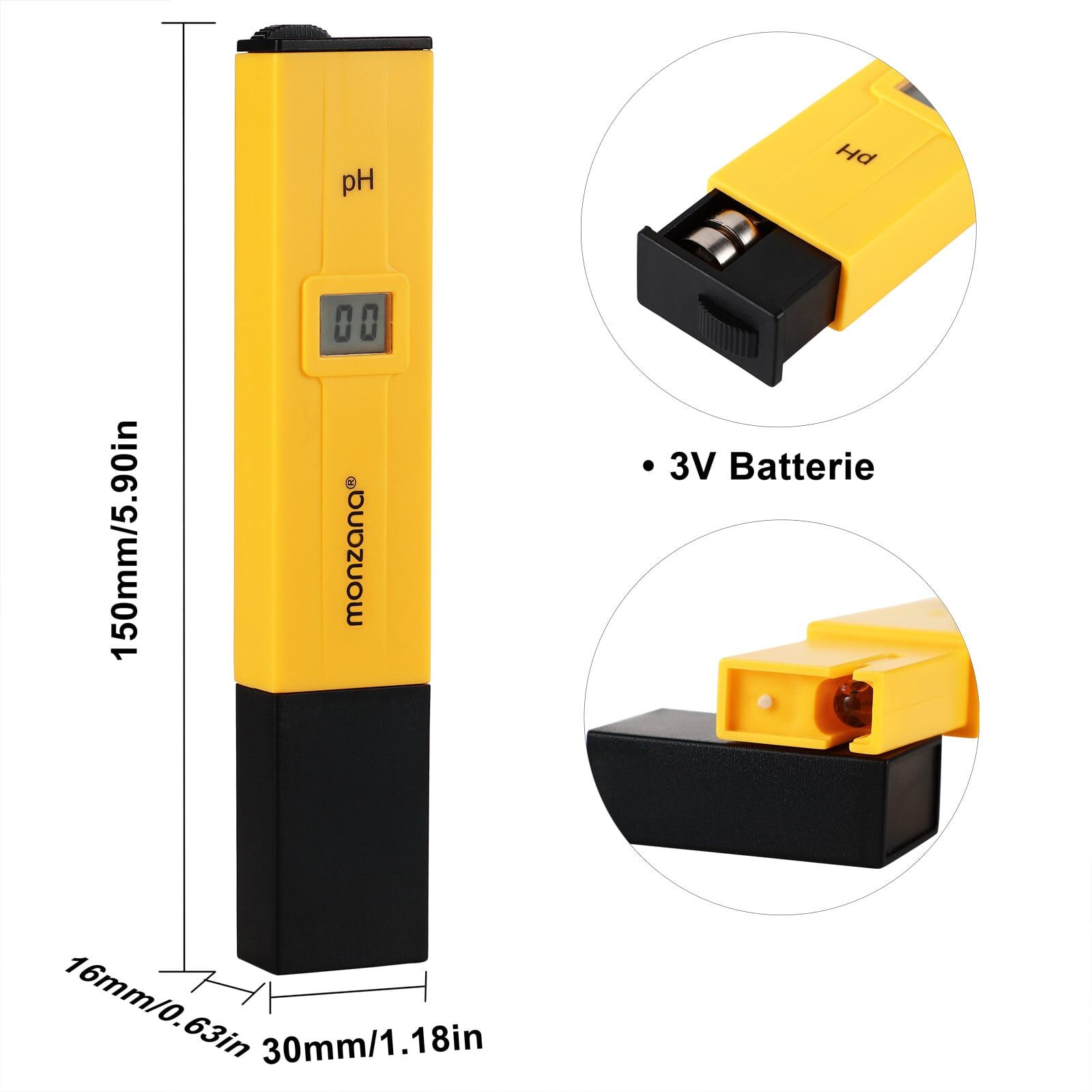PH Wassertester mit LCD Anzeige Batterie
