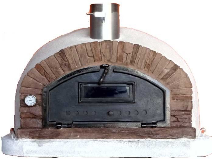 Pizzaofen Buenaventura AL 100 inkl. Kaminrohr und Regenhut aus Edelstahl, rot, ohne Abdeckhaube, ohne Ofenzubehör, ohne Zubehörset, ohne Grillzubehör, ohne fahrbares Gestell