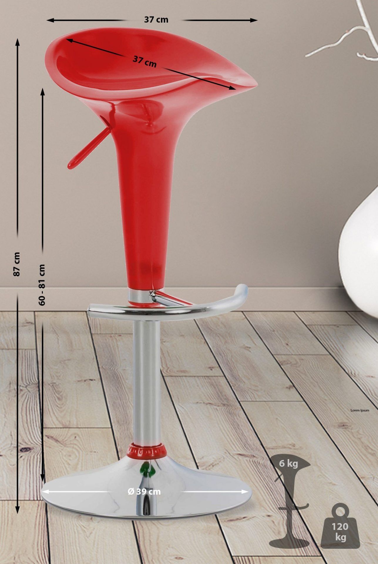 Barhocker Saddle, rot