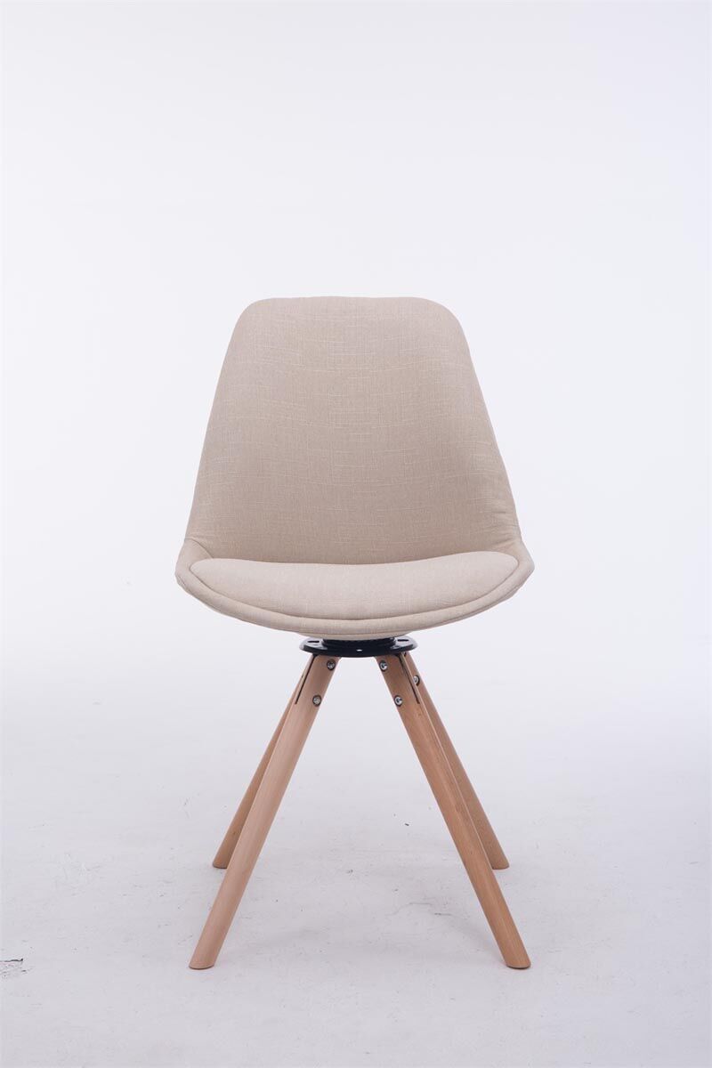 Besucherstuhl Troyes Drehbar Natura Stoff Rund, creme