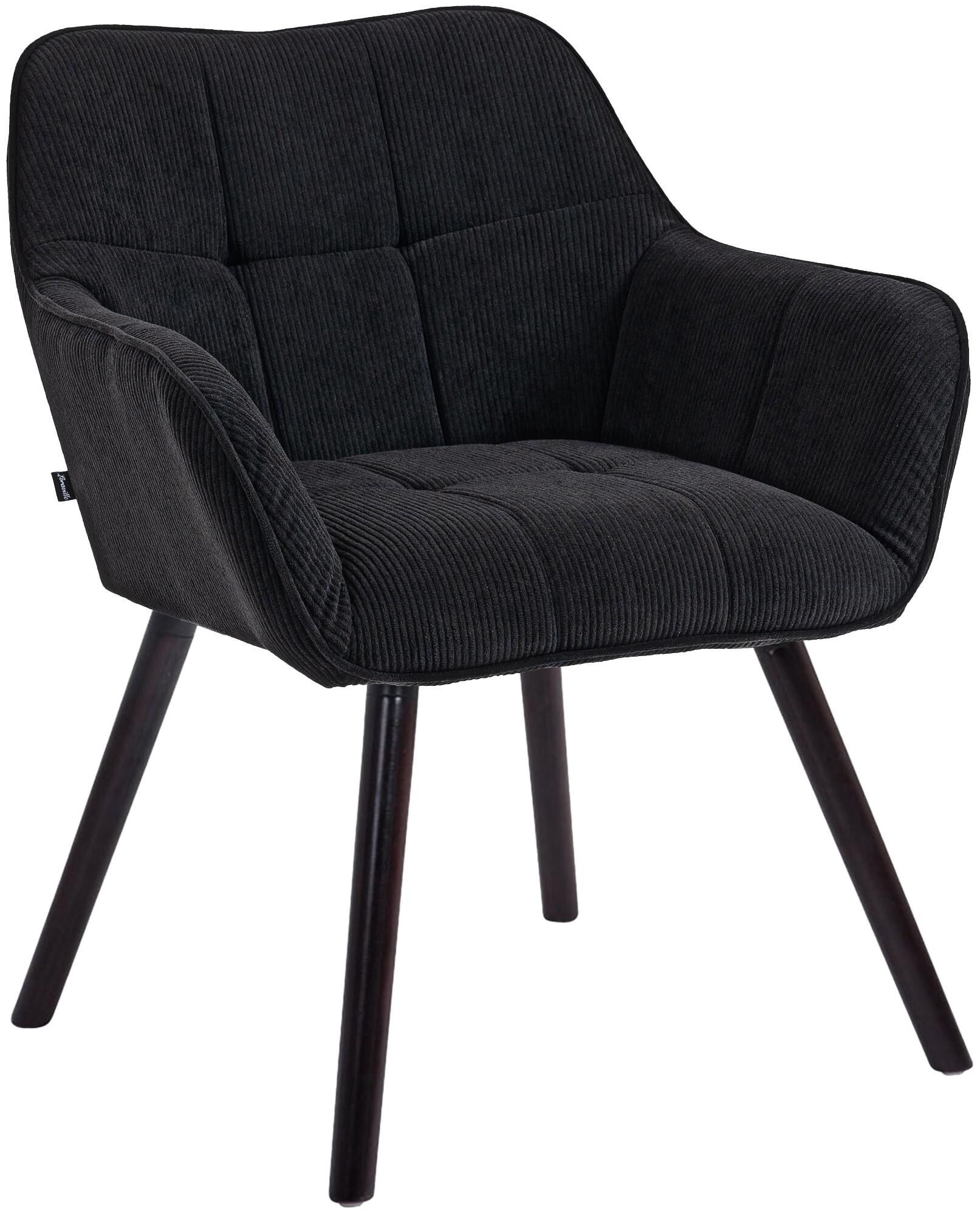 Esszimmerstuhl Vienna Cord schwarz, schwarz