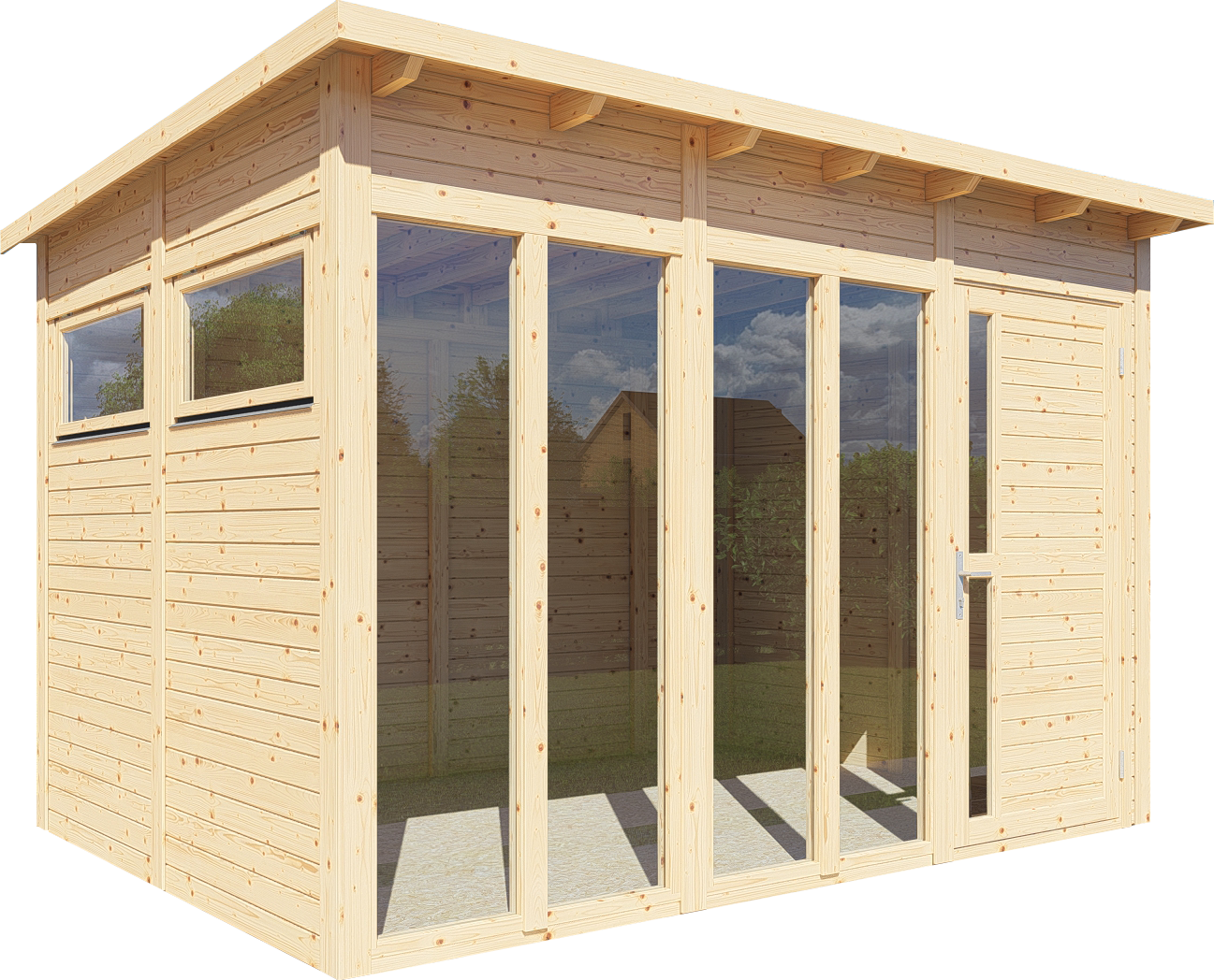 Gartenhaus Holz Pentus 3 Office naturbelassen 333 x 230 cm