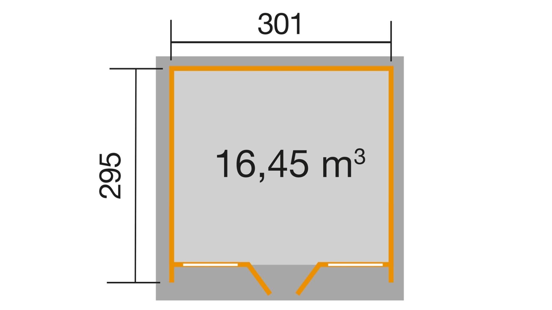 weka Design-Gartenhaus 263 - 3,1x3,2m