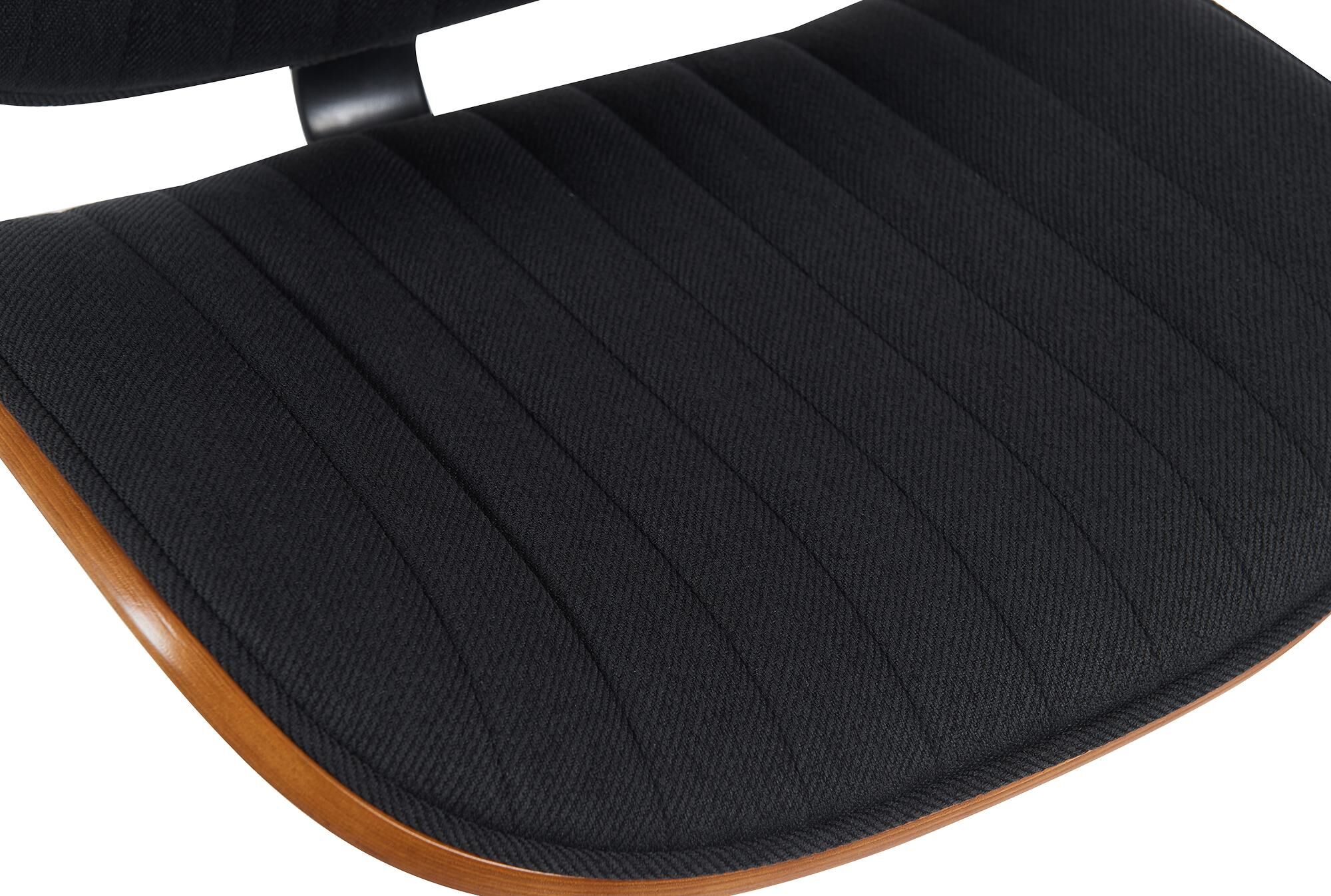 Barhocker Clawson Stoff schwarz, walnuss/schwarz