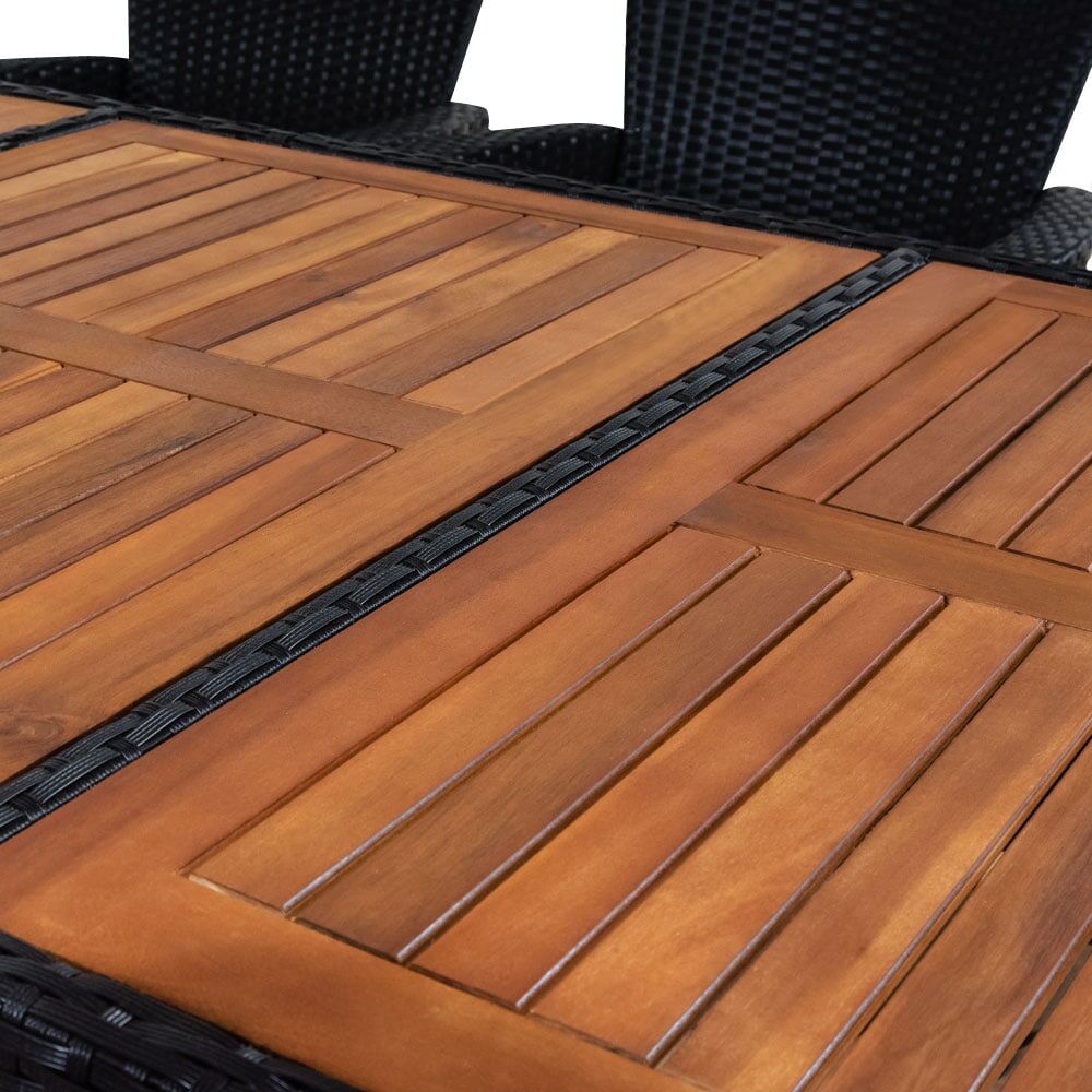 Polyrattan Garten-Sitzgruppe Rio 9-tlg Schwarz