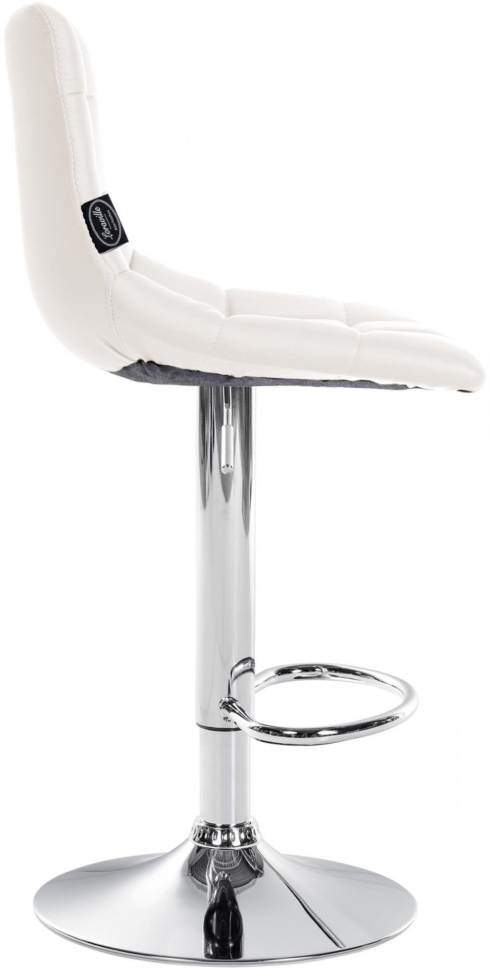 2er Set Barhocker Jerry Kunstleder chrom, weiß