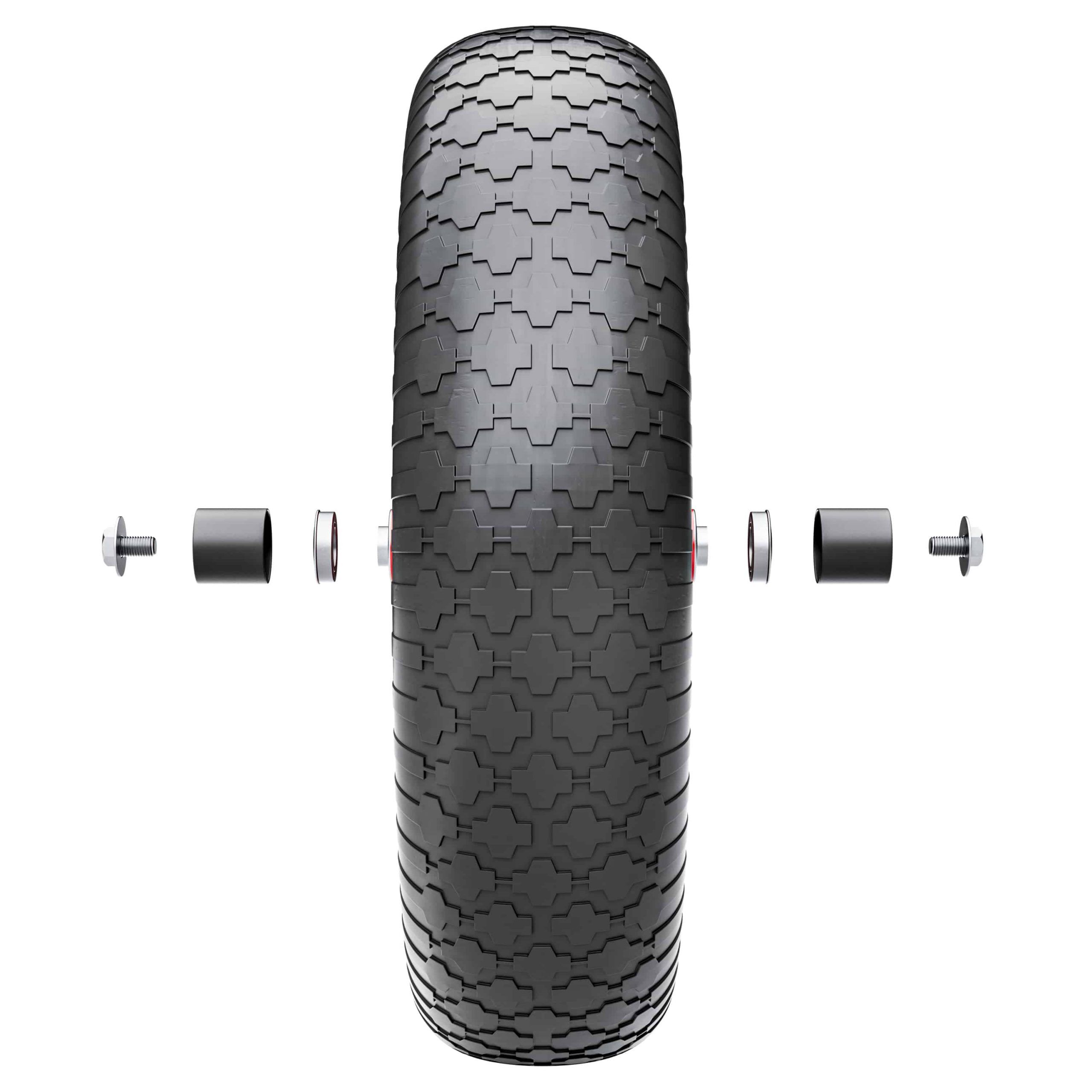 Schubkarrenrad Schwarz pannensicher PU-Schaum 200kg Kugellager inkl Achse