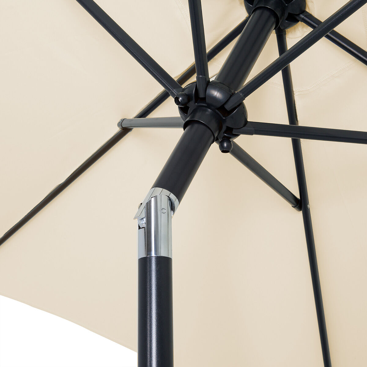Sonnenschirm Fiji Beige Ø200cm UV-Schutz 80+ mit Kurbel