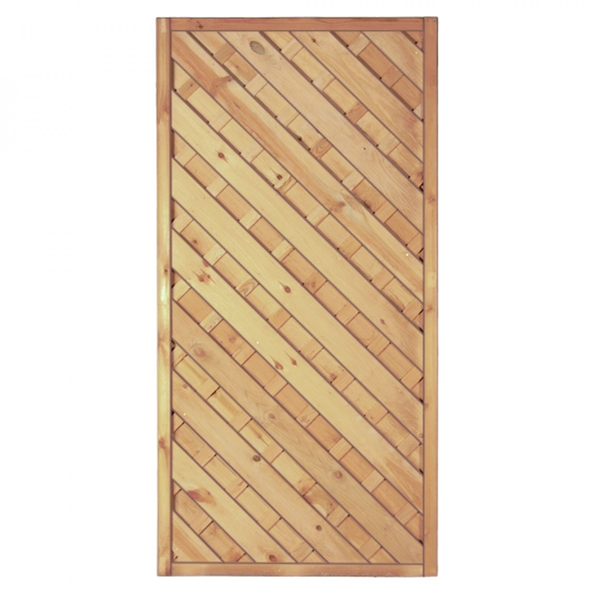 Maxi-Diagonal 1 90 x 180 cm, Rahmen 45/45 mm, kdi grün, Lamellen geriffelt &amp; geschraubt