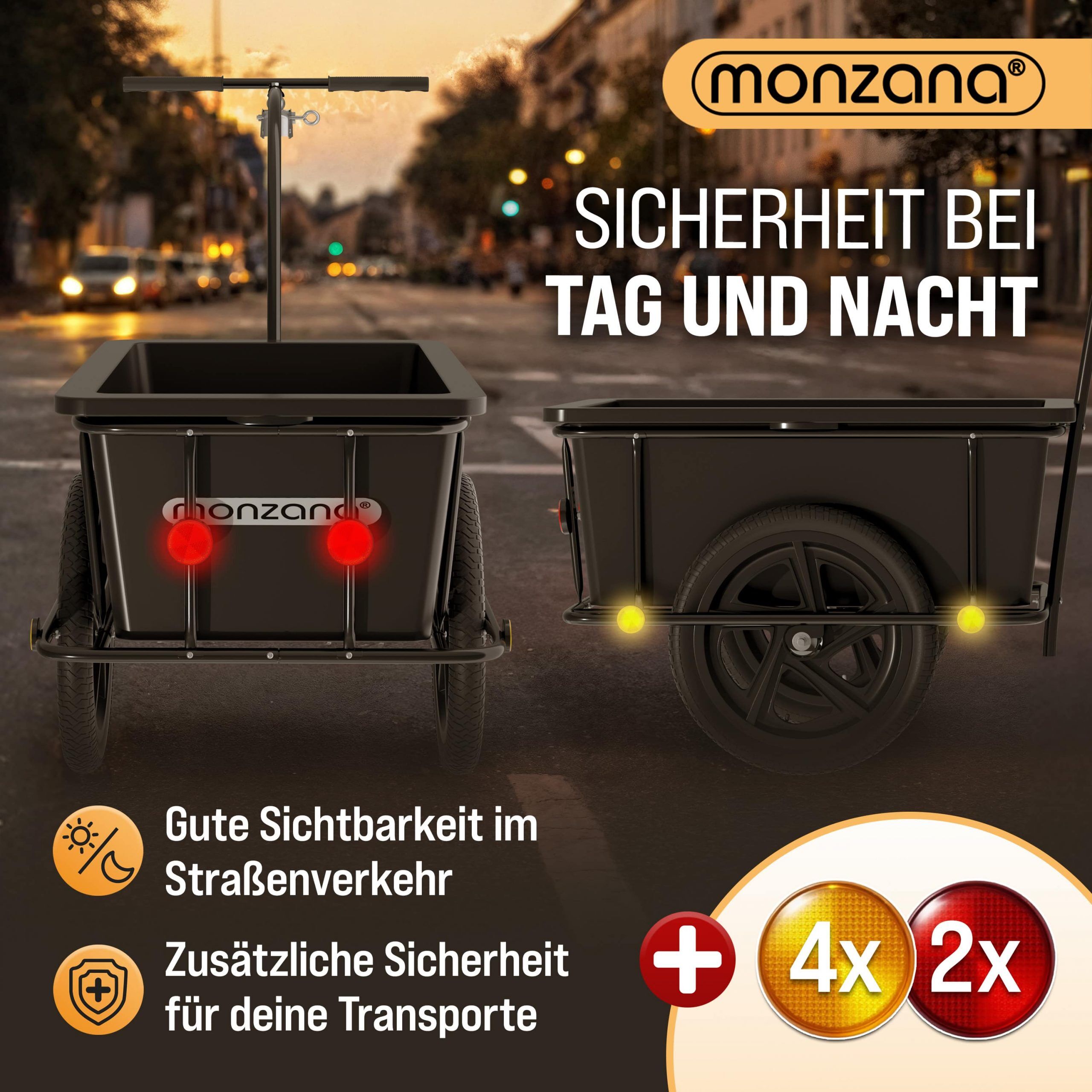 Fahrradanhänger Schwarz 90L inkl Kupplung