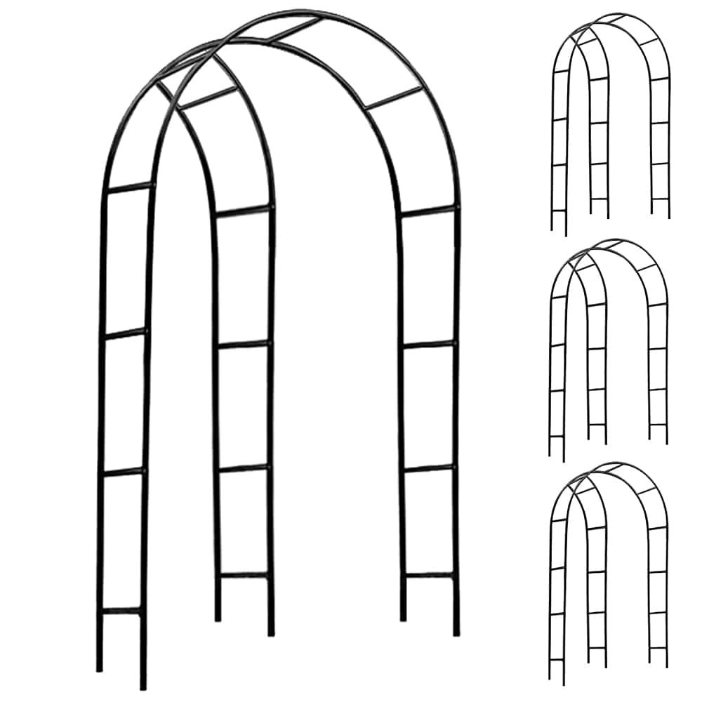 Rosenbogen 4er-Set Schwarz 240x37x140cm