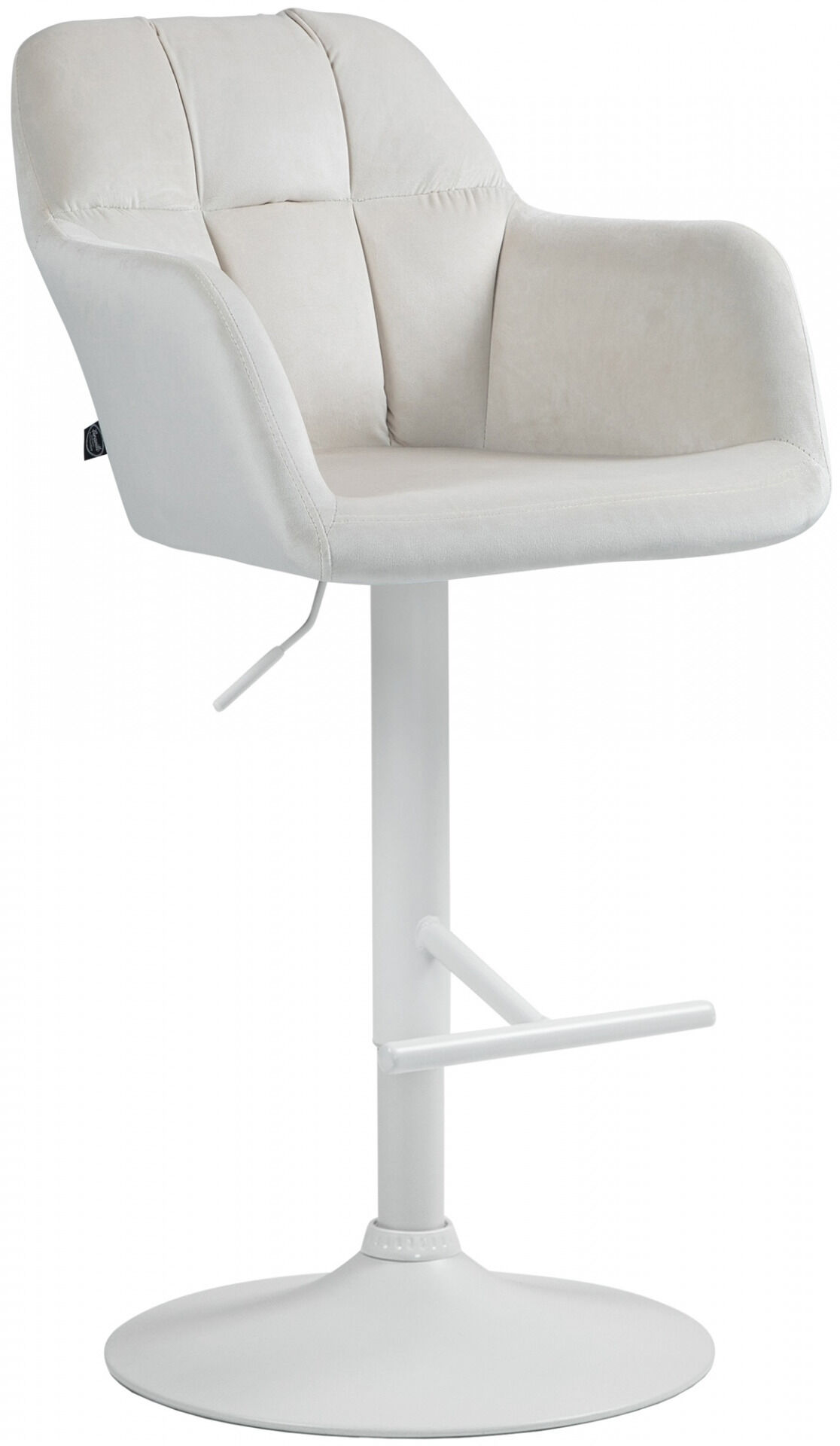 Barhocker Natoma Samt weiß, creme