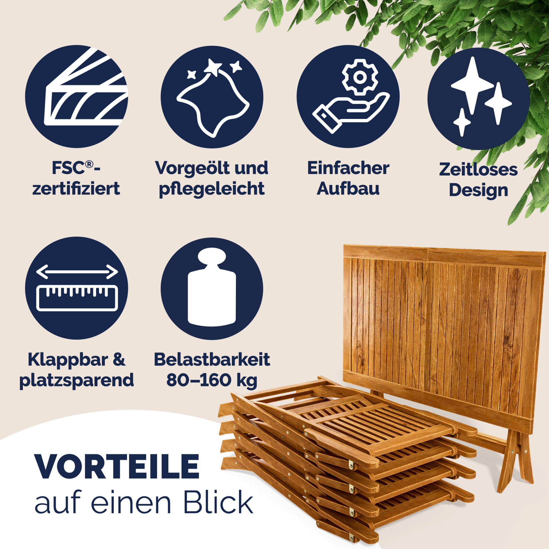 Garten-Sitzgruppe Sydney Komfort 5-tlg Akazienholz FSC® zertifiziert