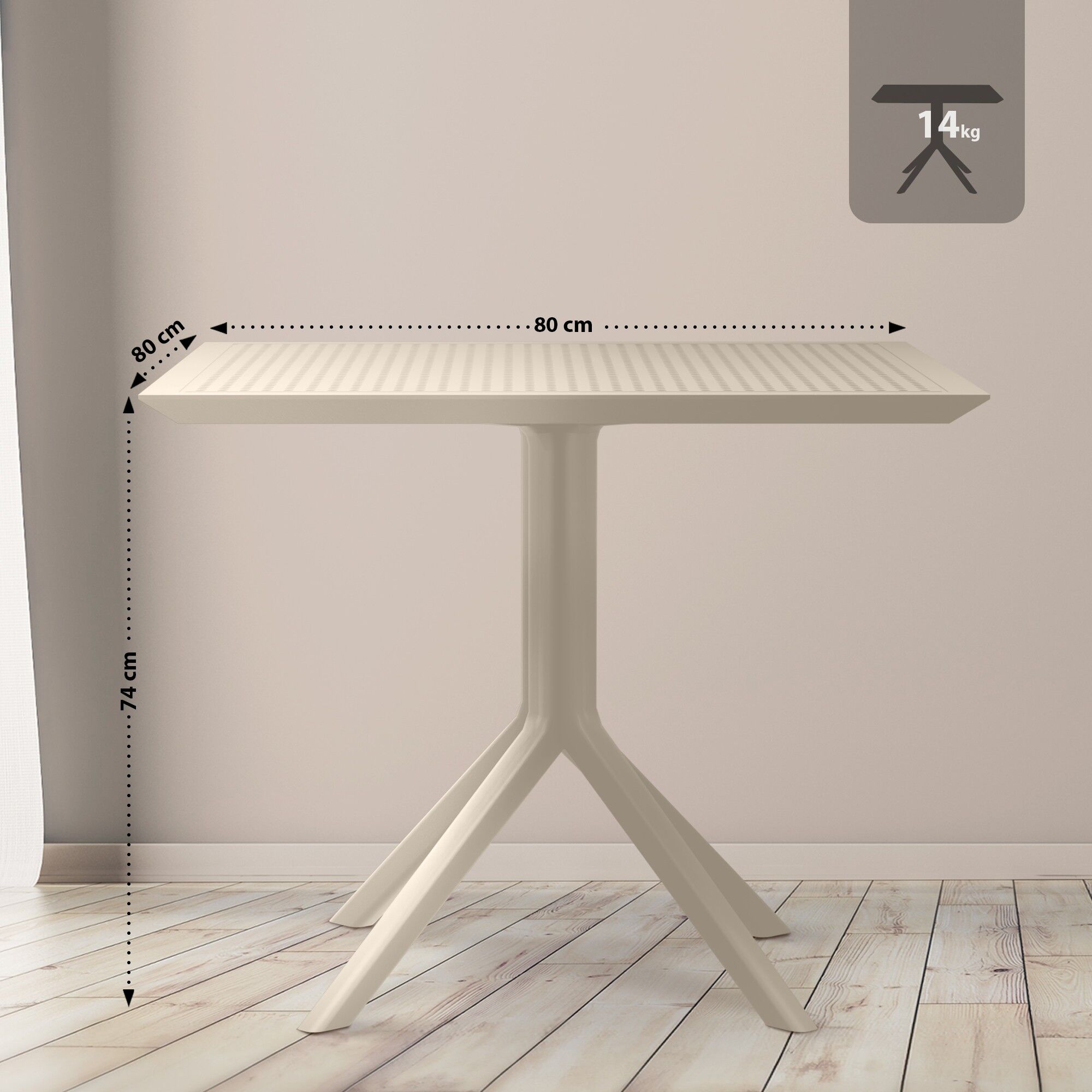 Tisch Sky 80 cm, taupe