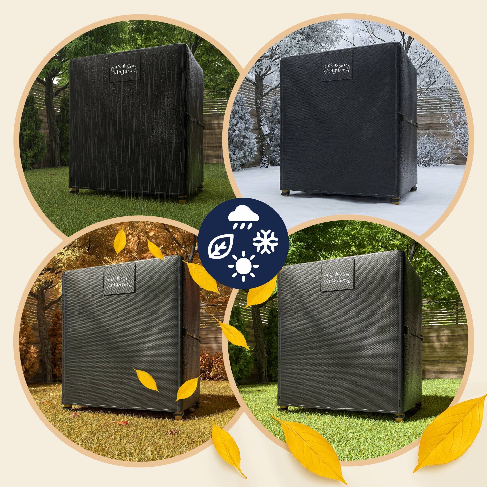 Abdeckplane Strandkorb Anthrazit 120x90x160/140cm 9100mm Wassersäule