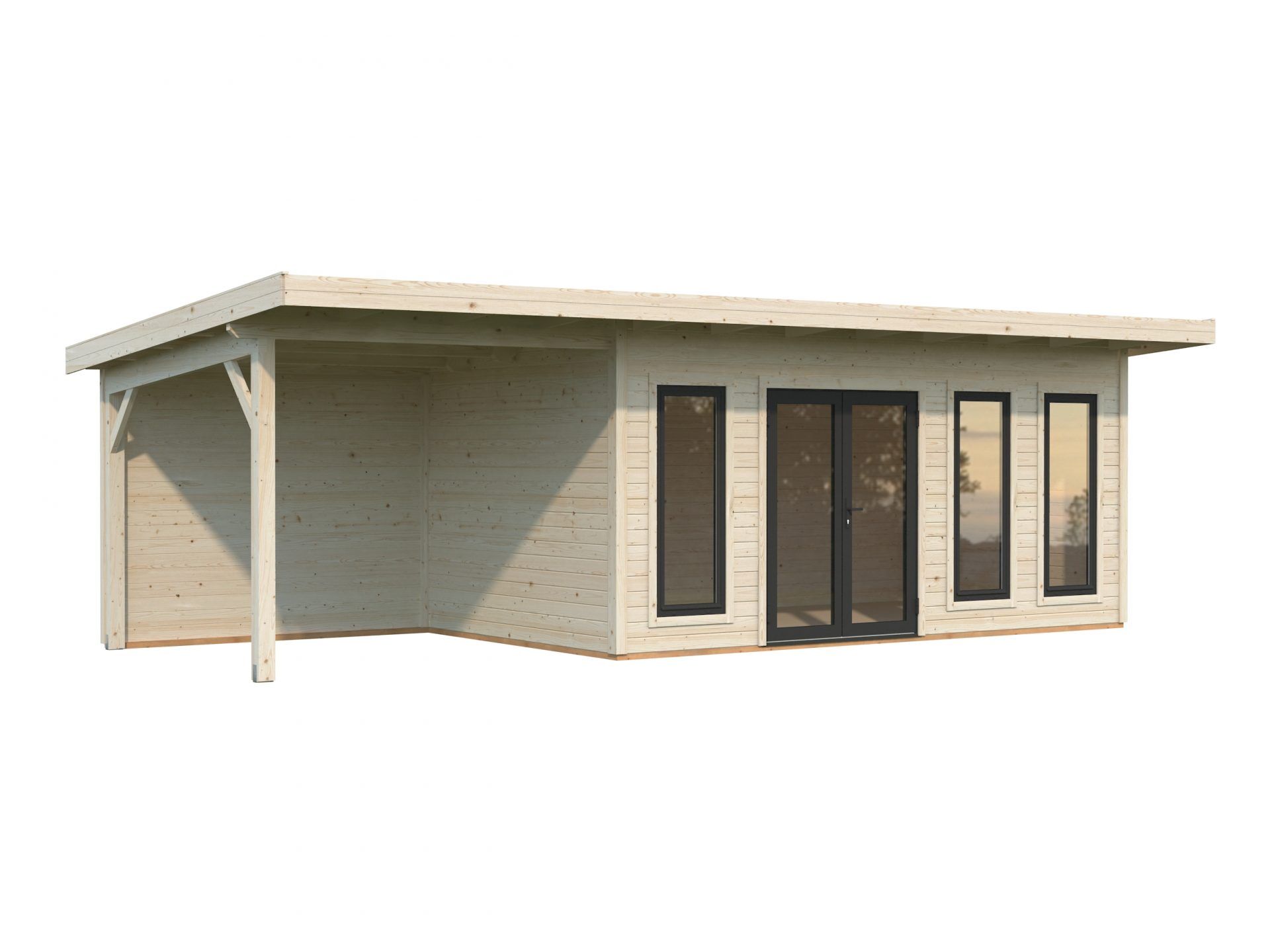 Palmako Pultdach Gartenhaus Aurelia 15,2+7,9 m²