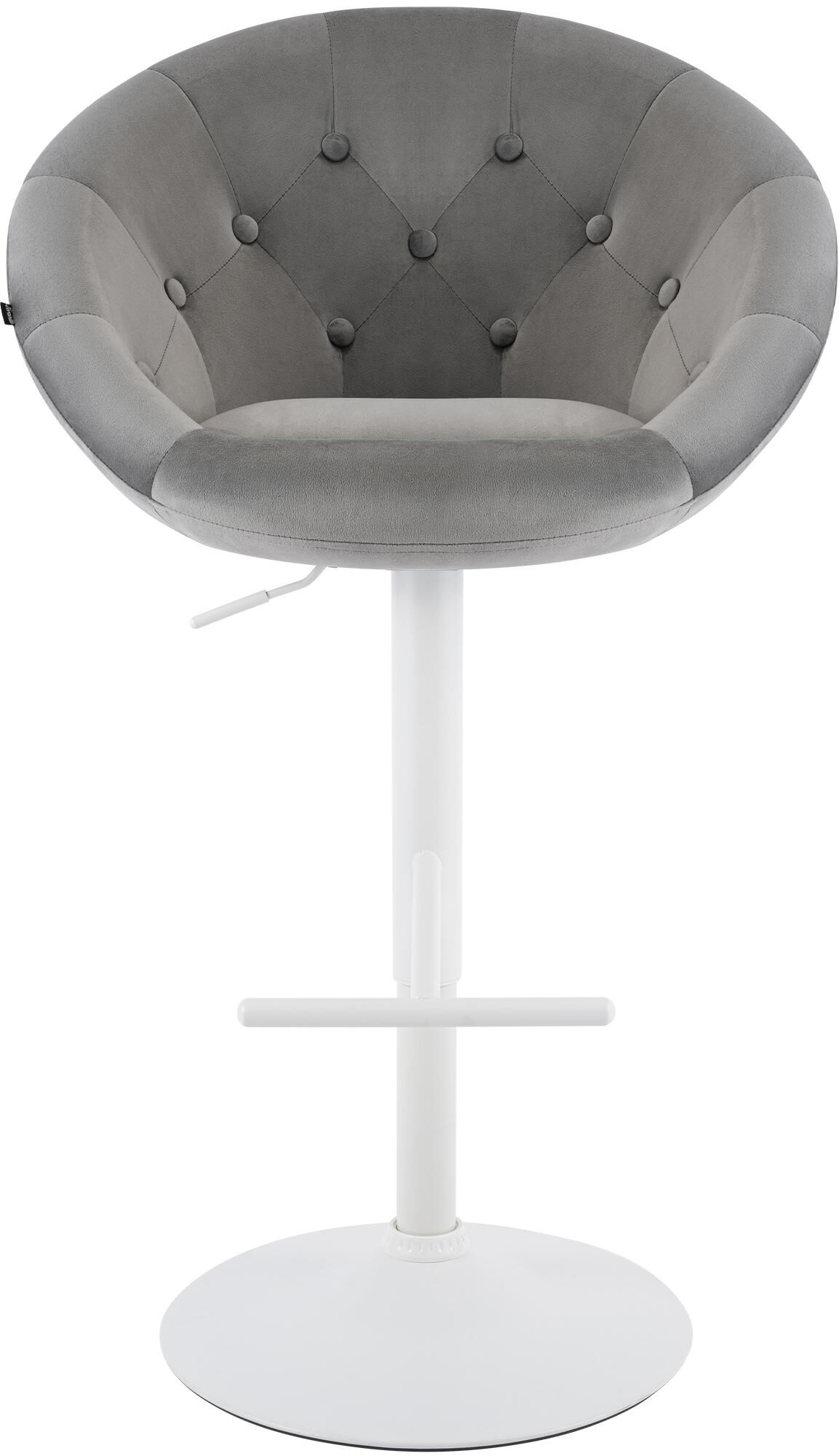 Barhocker London Samt weiß, grau