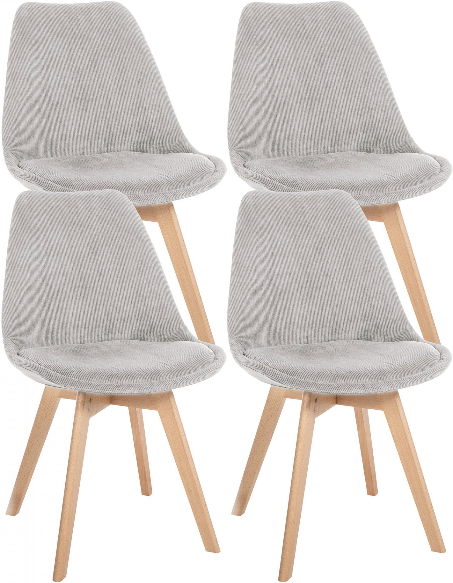 4er Set Stuhl Linares Cord, beige