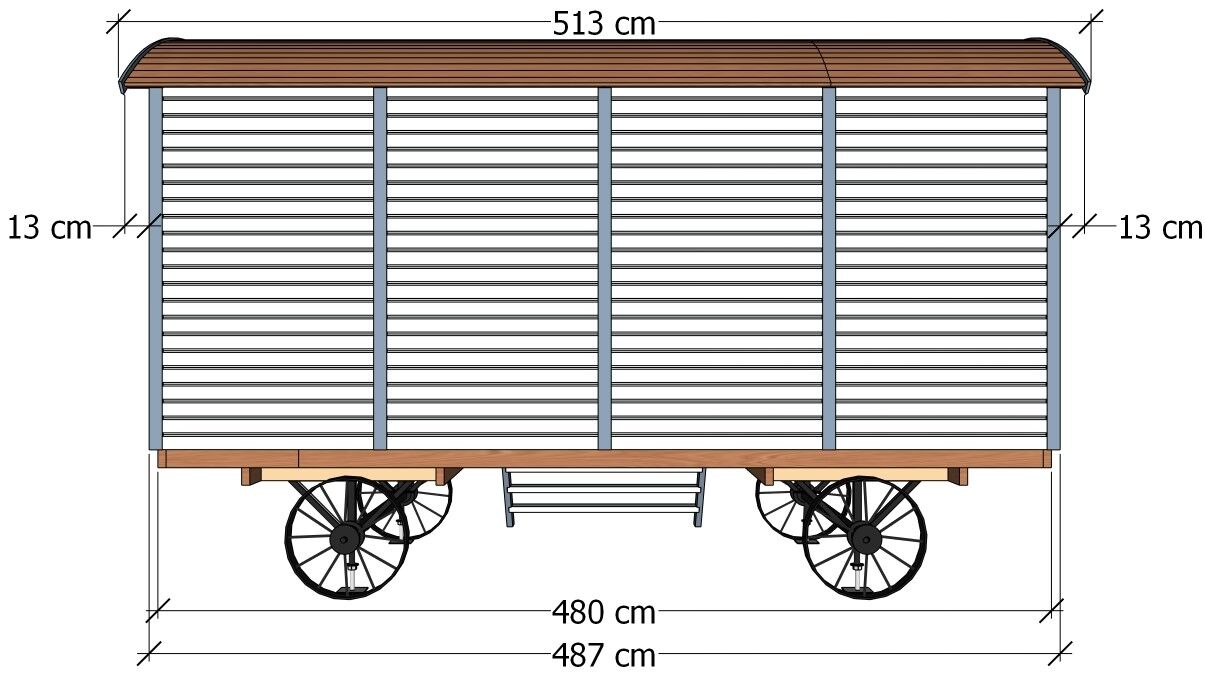 Tinyhaus Bauwagen Zirkuswagen Schäferwagen Pipowagen XXL 480, ohne Räderset